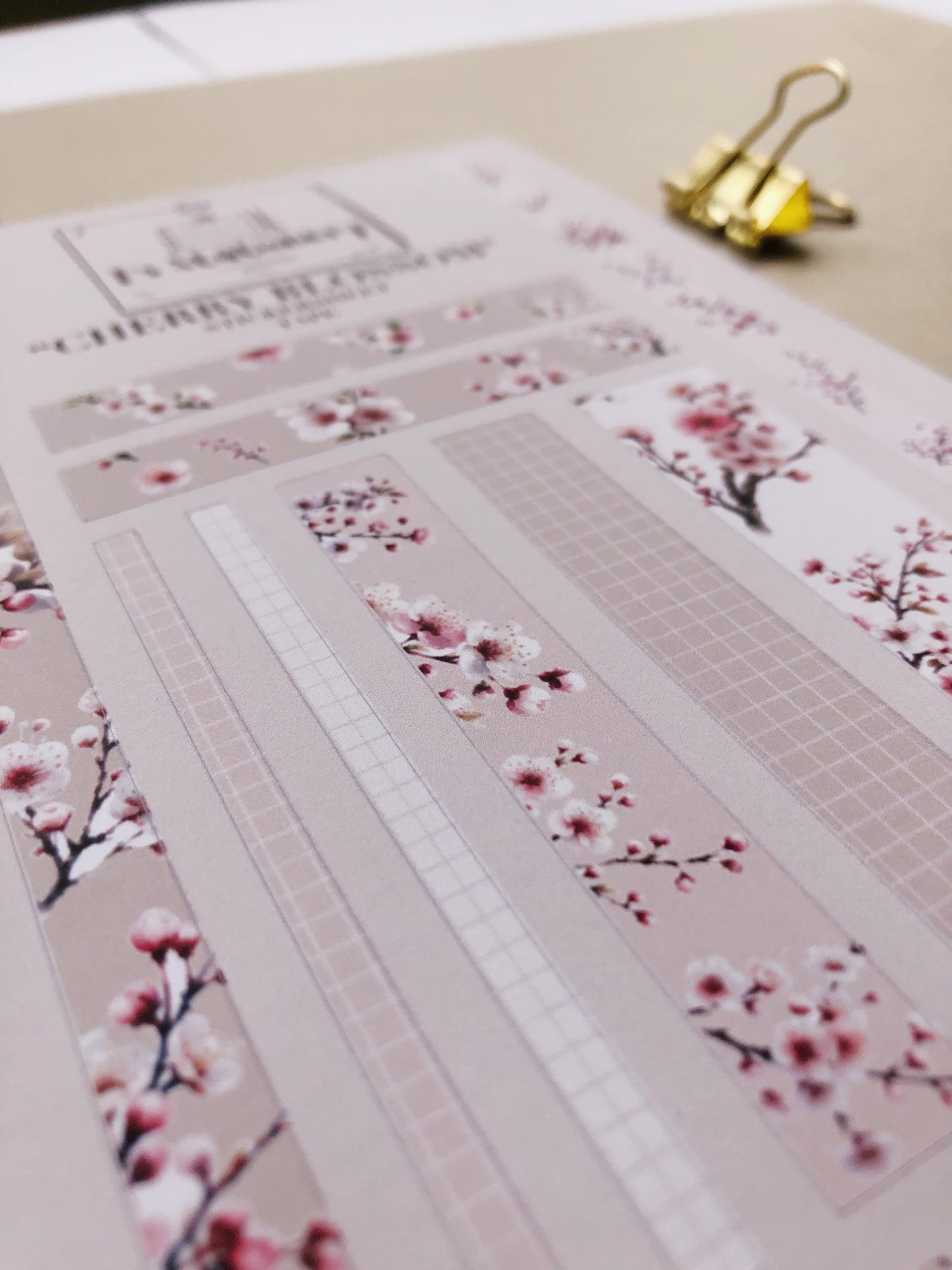 "Cherry Blossom" Sticker Sheet Tape