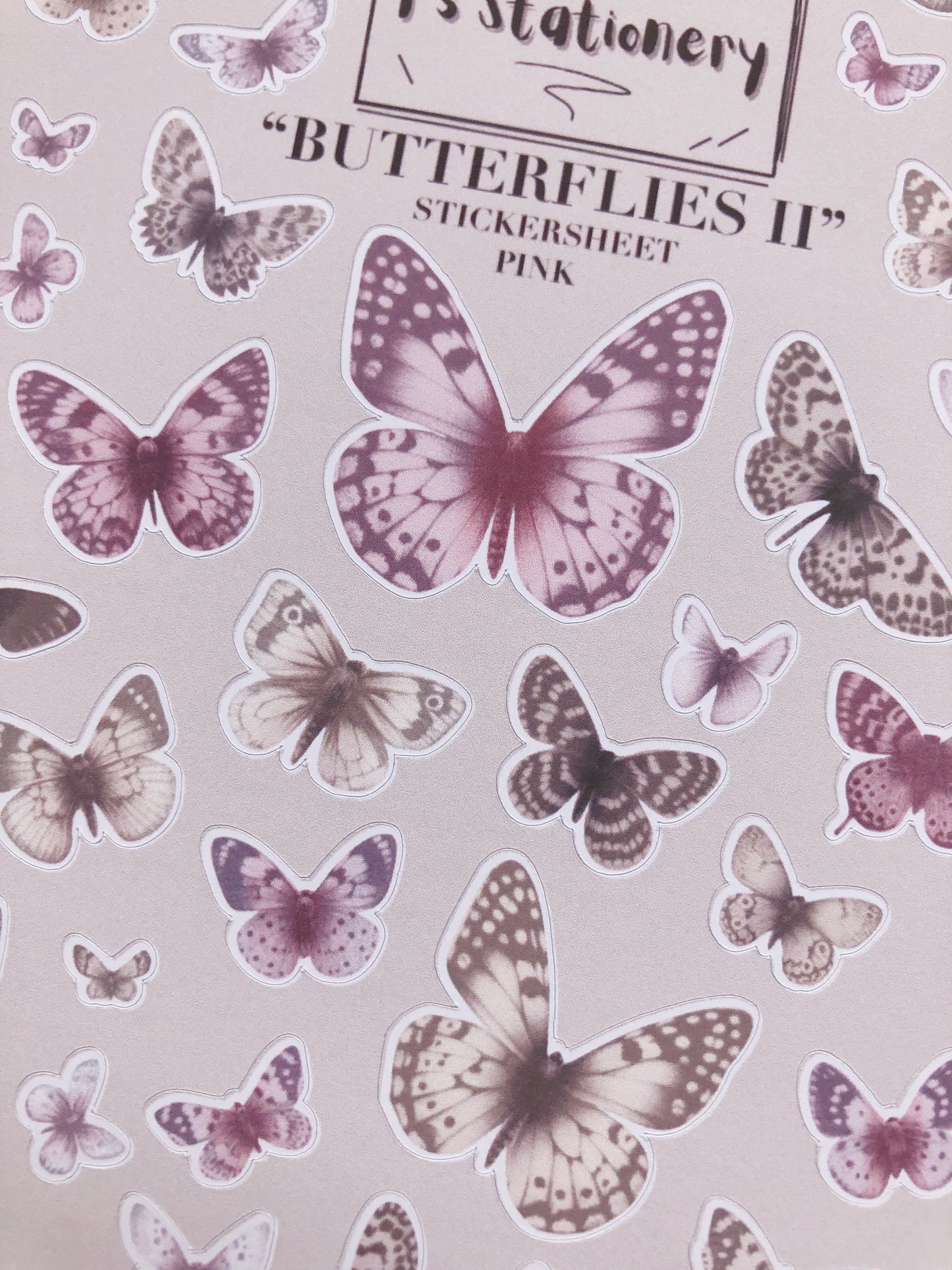 "Butterflies II (pink) " Sticker Sheet