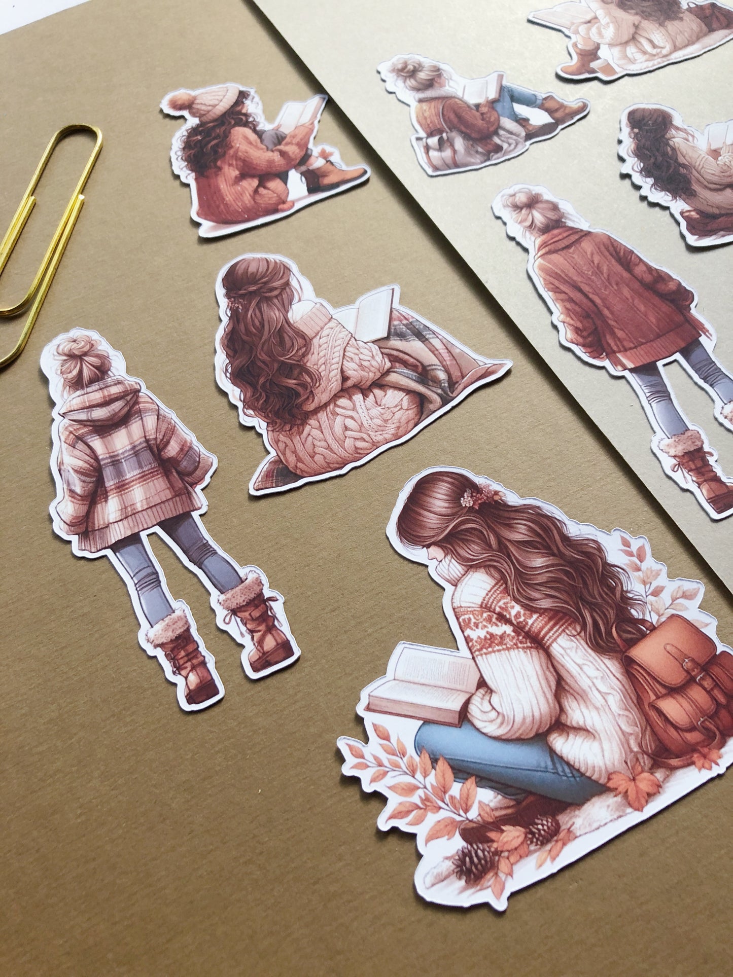 "12Pcs Autumnal Girls II" Die Cut Sticker Pack