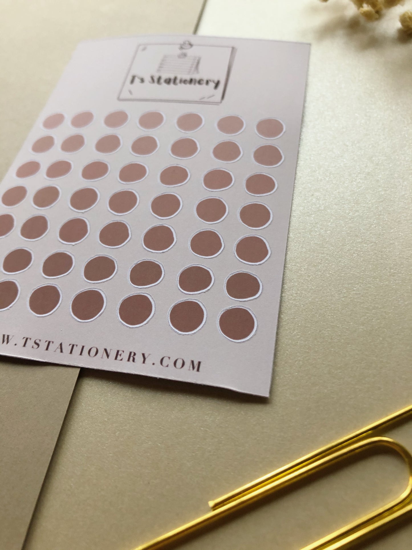 "Warm Beige Dots" Sticker Sheet