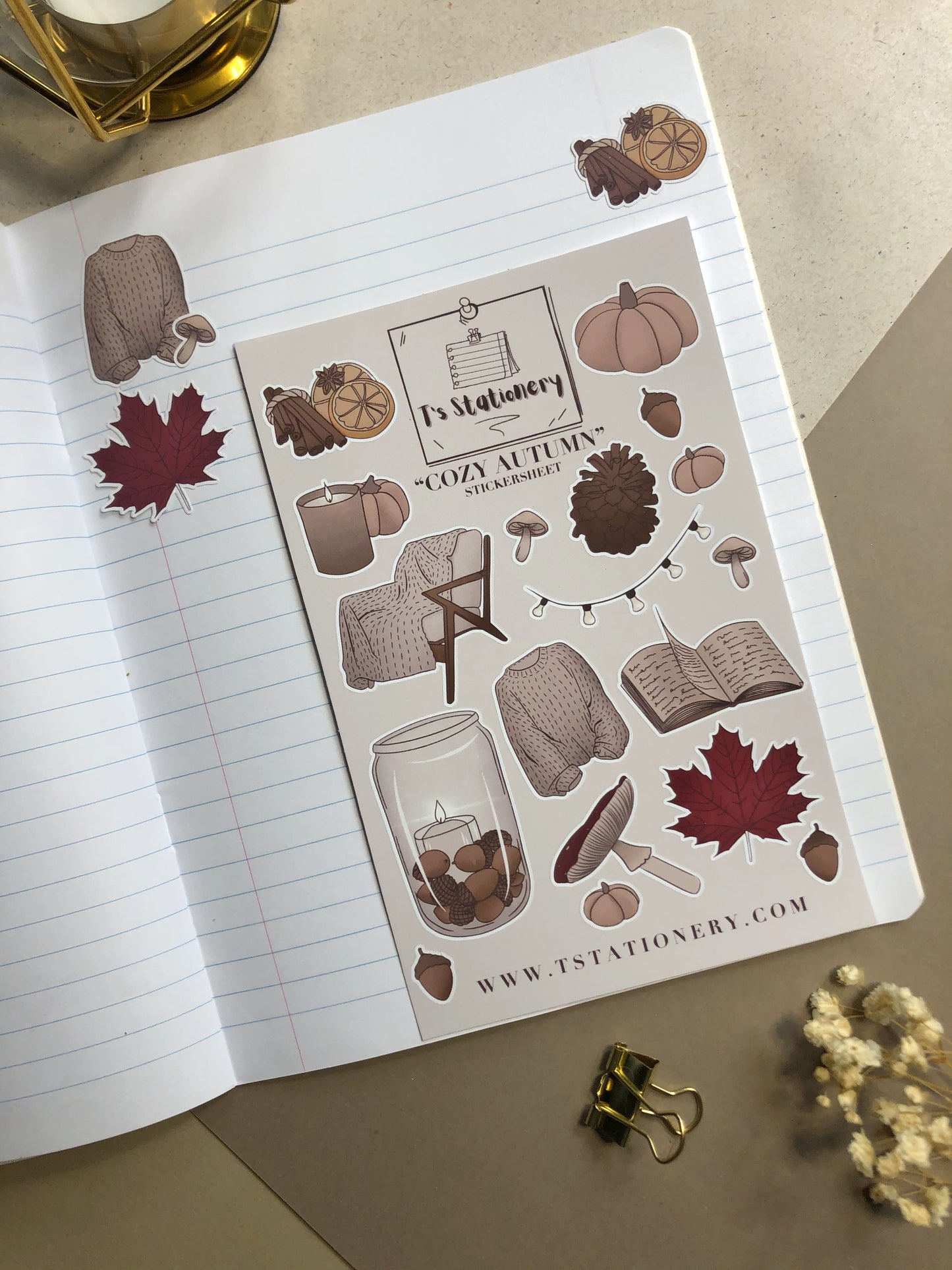 "Cozy Fall"  Sticker Sheet
