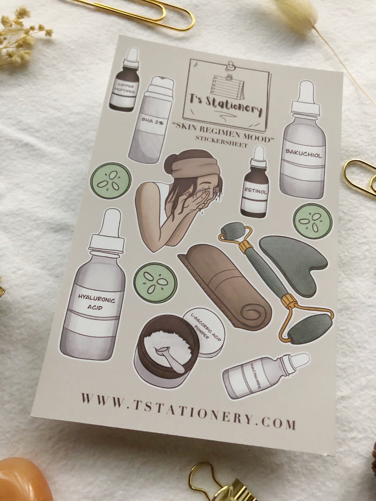 "Skin Regimen" Sticker Sheet