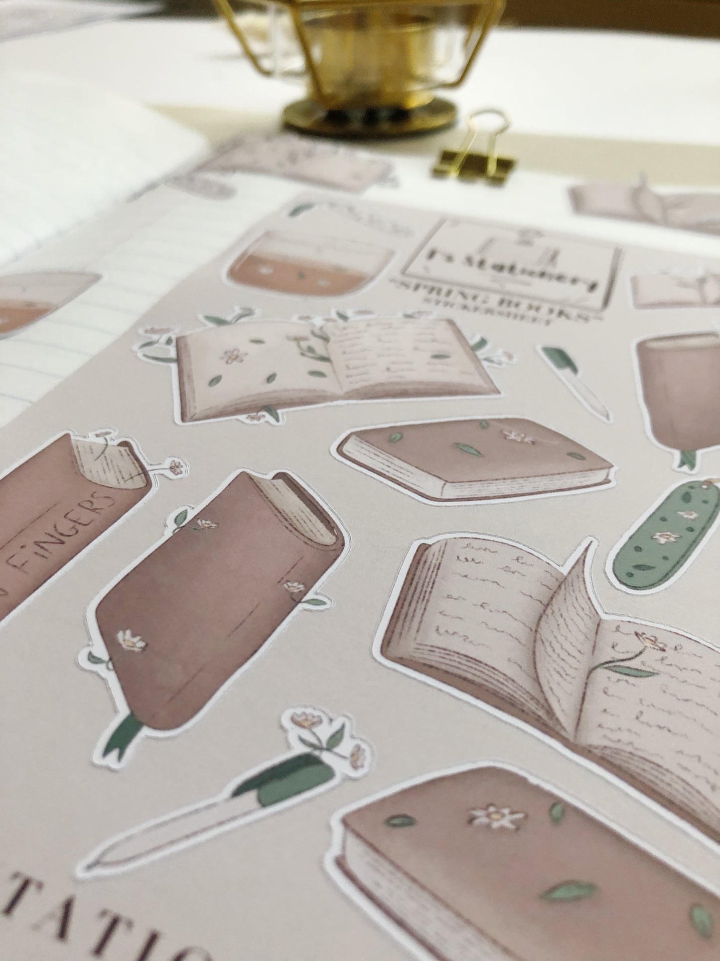 "Spring Books"  Sticker Sheet