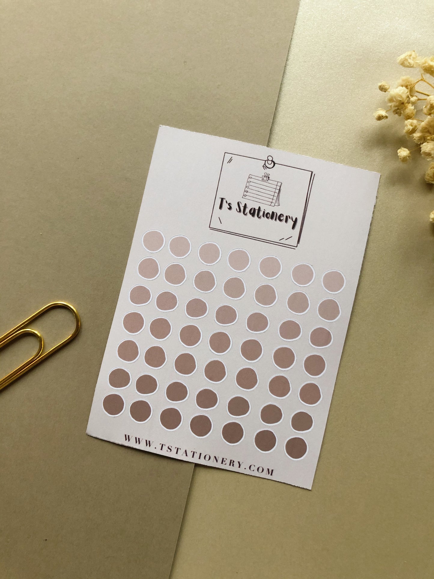 "Beige Dots" Sticker Sheet