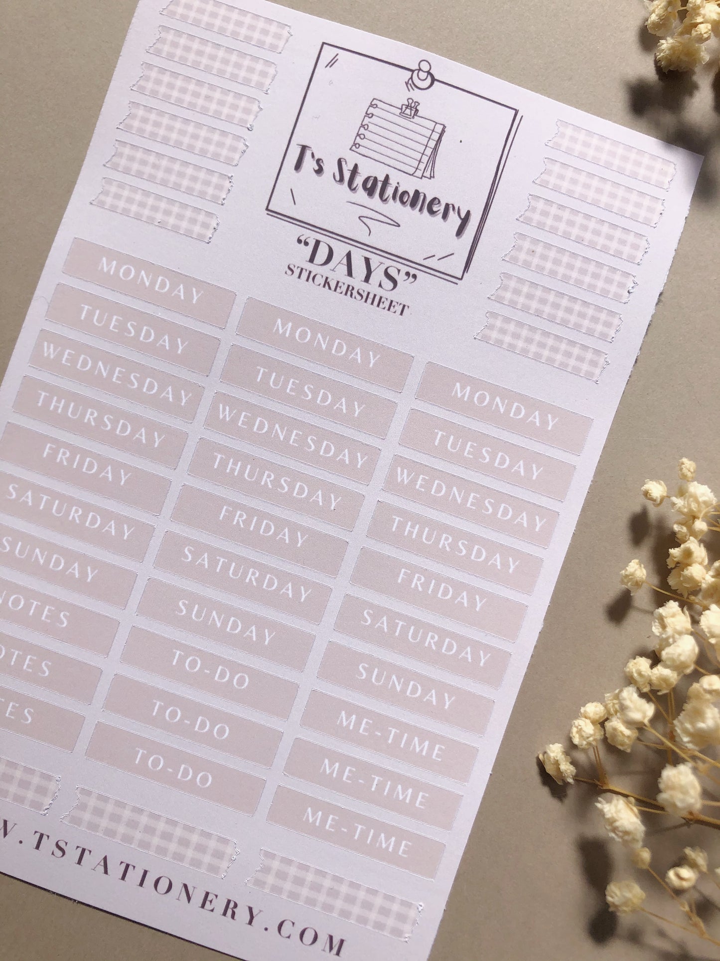 "Weekly Planner" Sticker Sheet