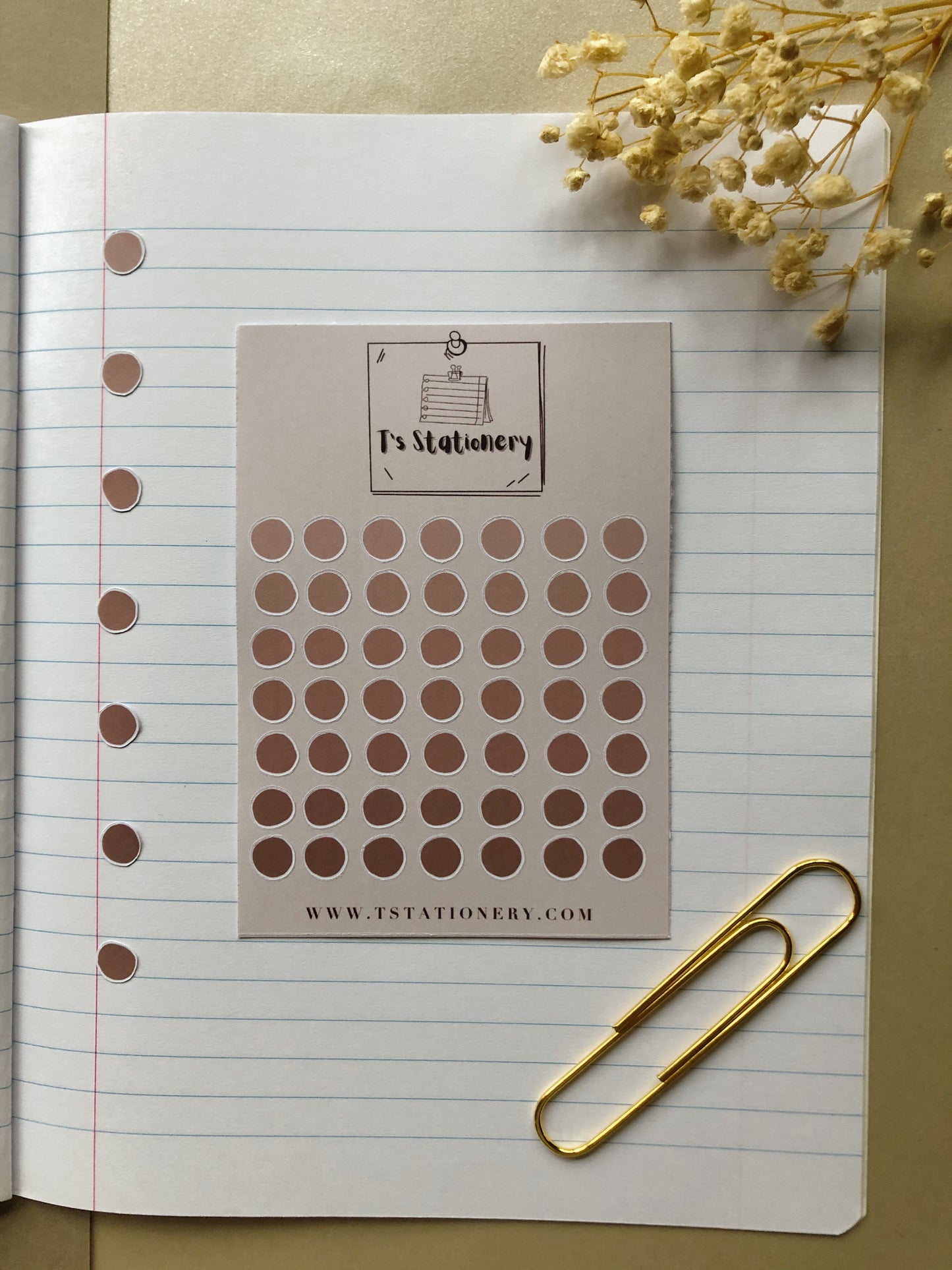"Warm Beige Dots" Sticker Sheet