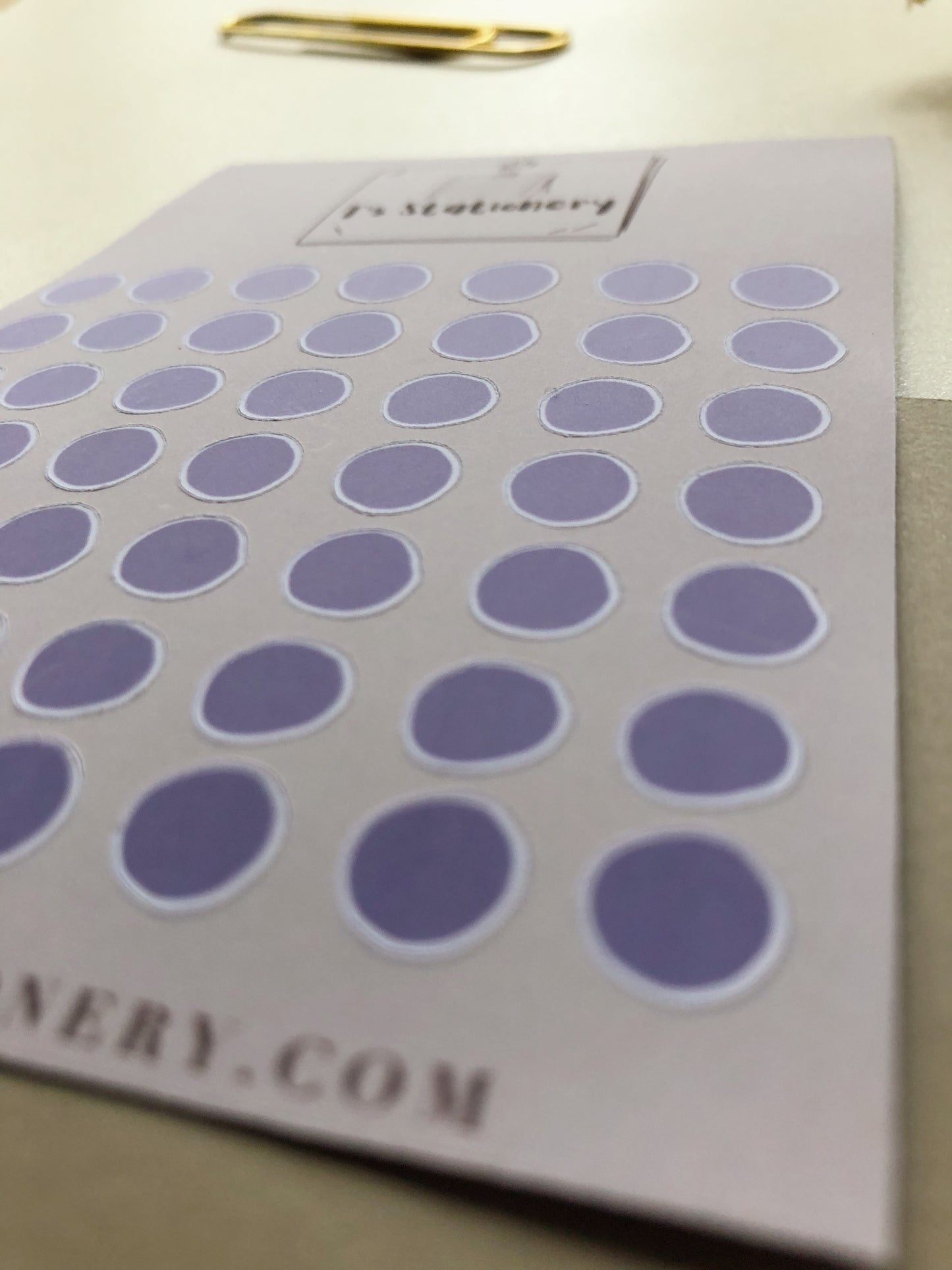 "Purple Dots"  Sticker Sheet