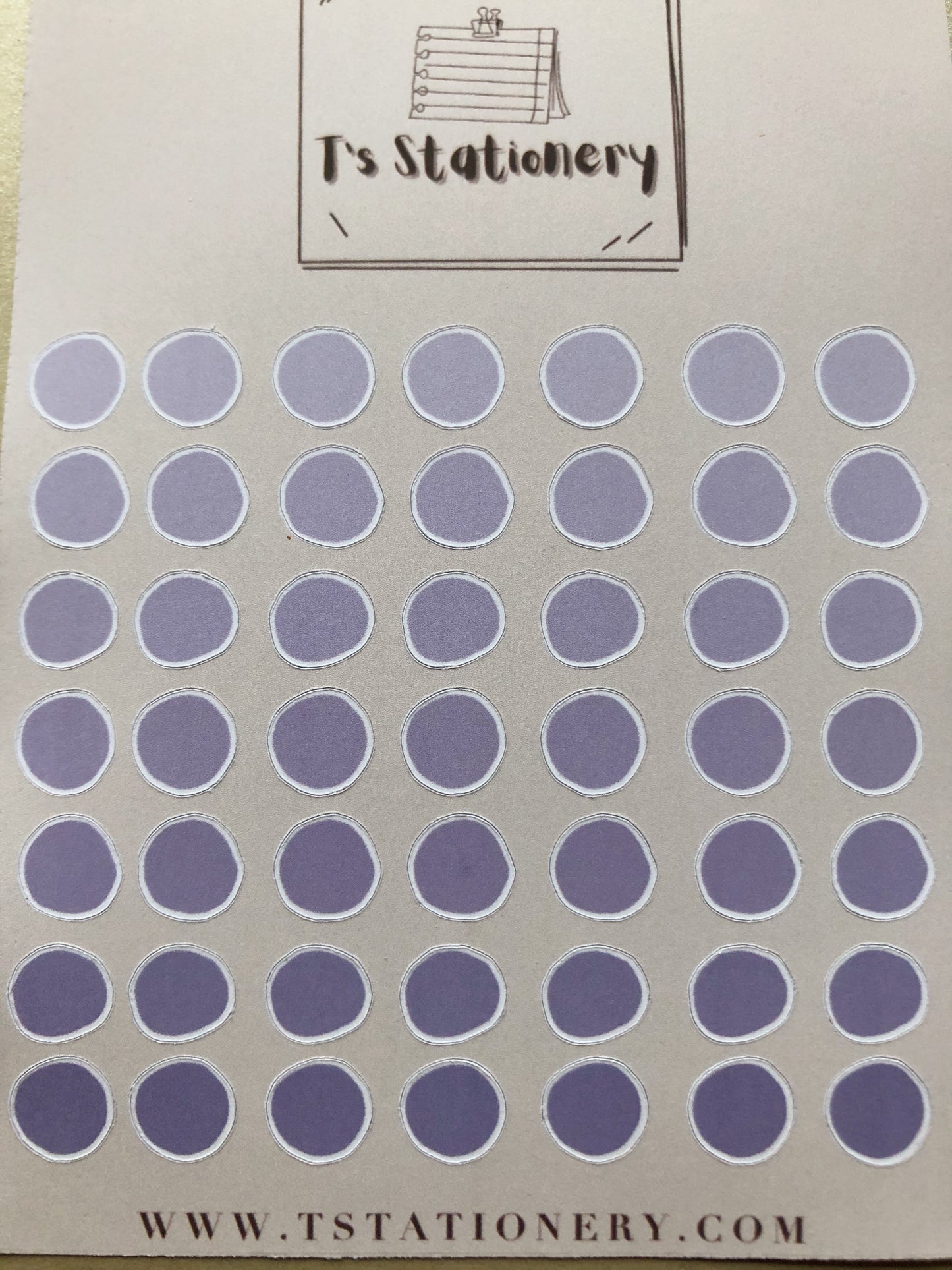 "Purple Dots"  Sticker Sheet