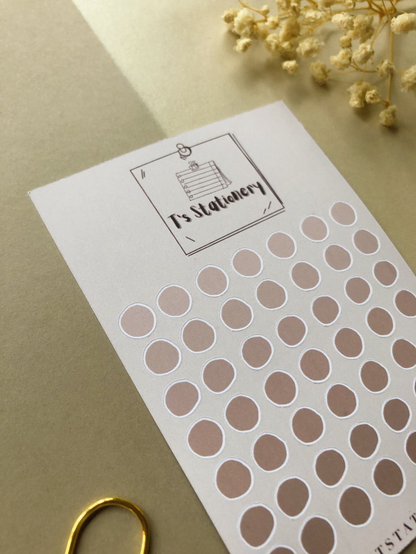 "Beige Dots" Sticker Sheet