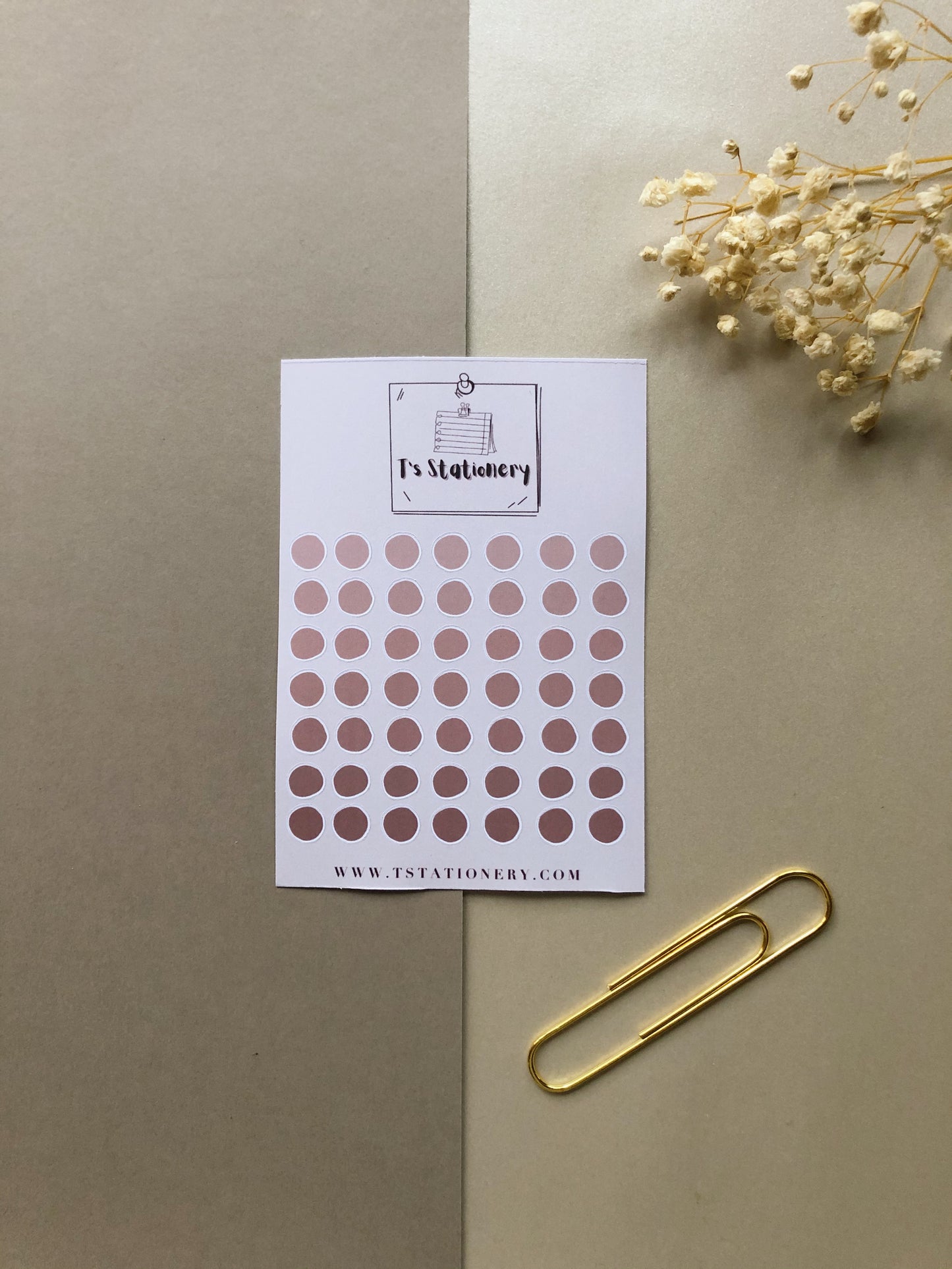 "Warm Beige Dots" Sticker Sheet