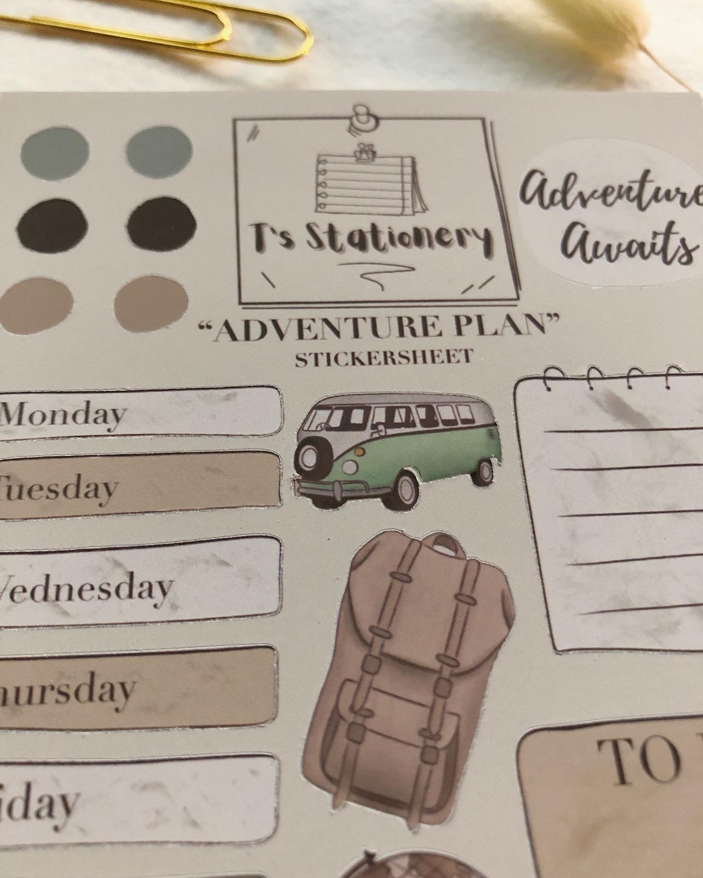 "Adventure Plan" Sticker Sheet