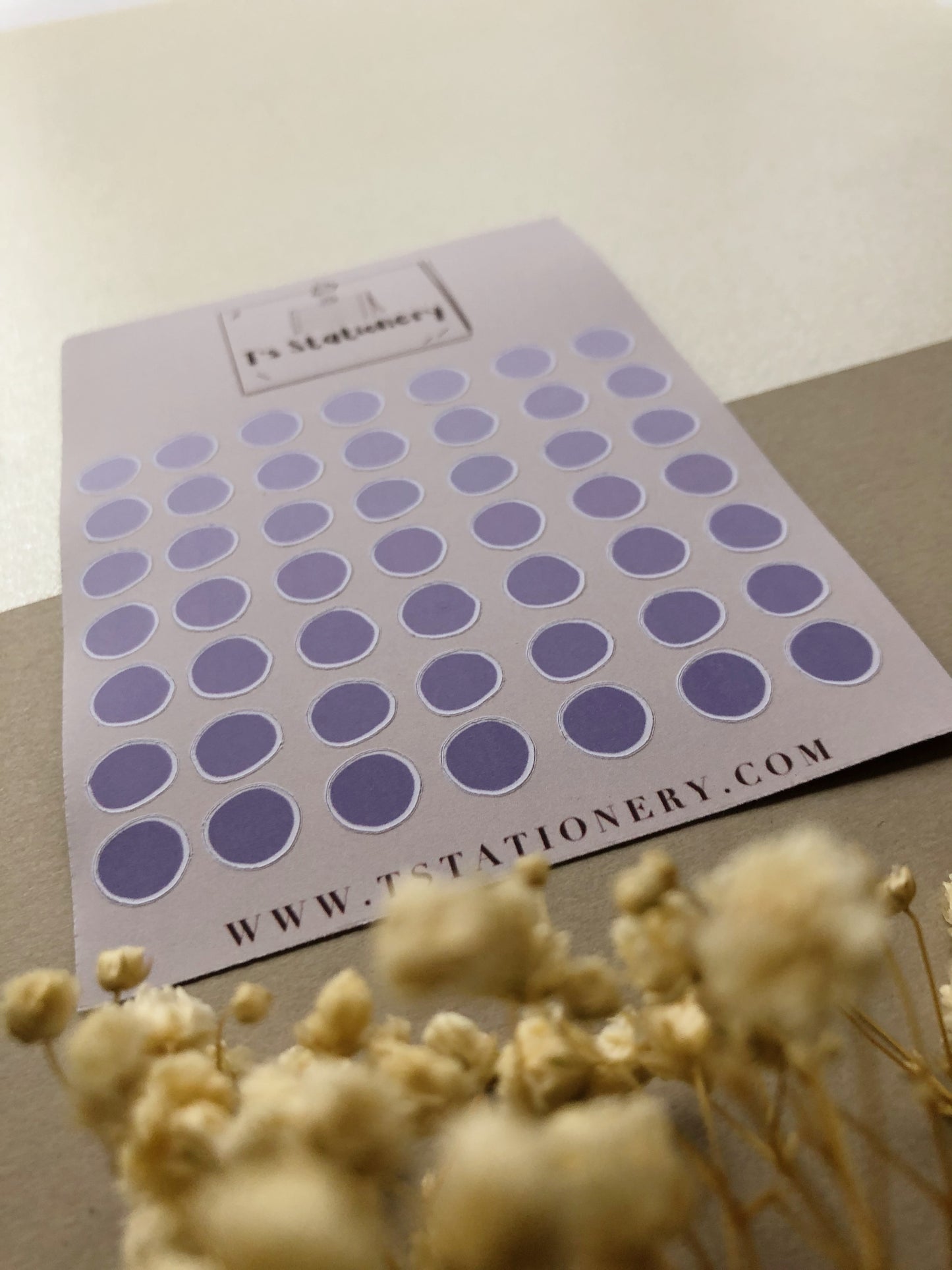 "Purple Dots"  Sticker Sheet