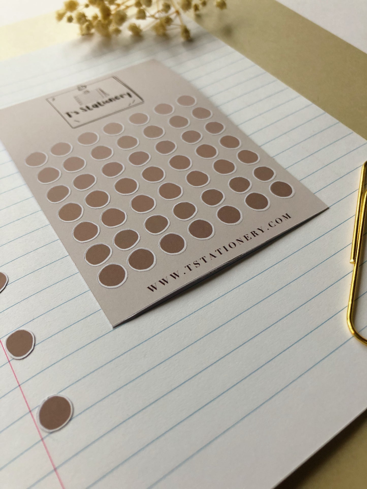 "Beige Dots" Sticker Sheet