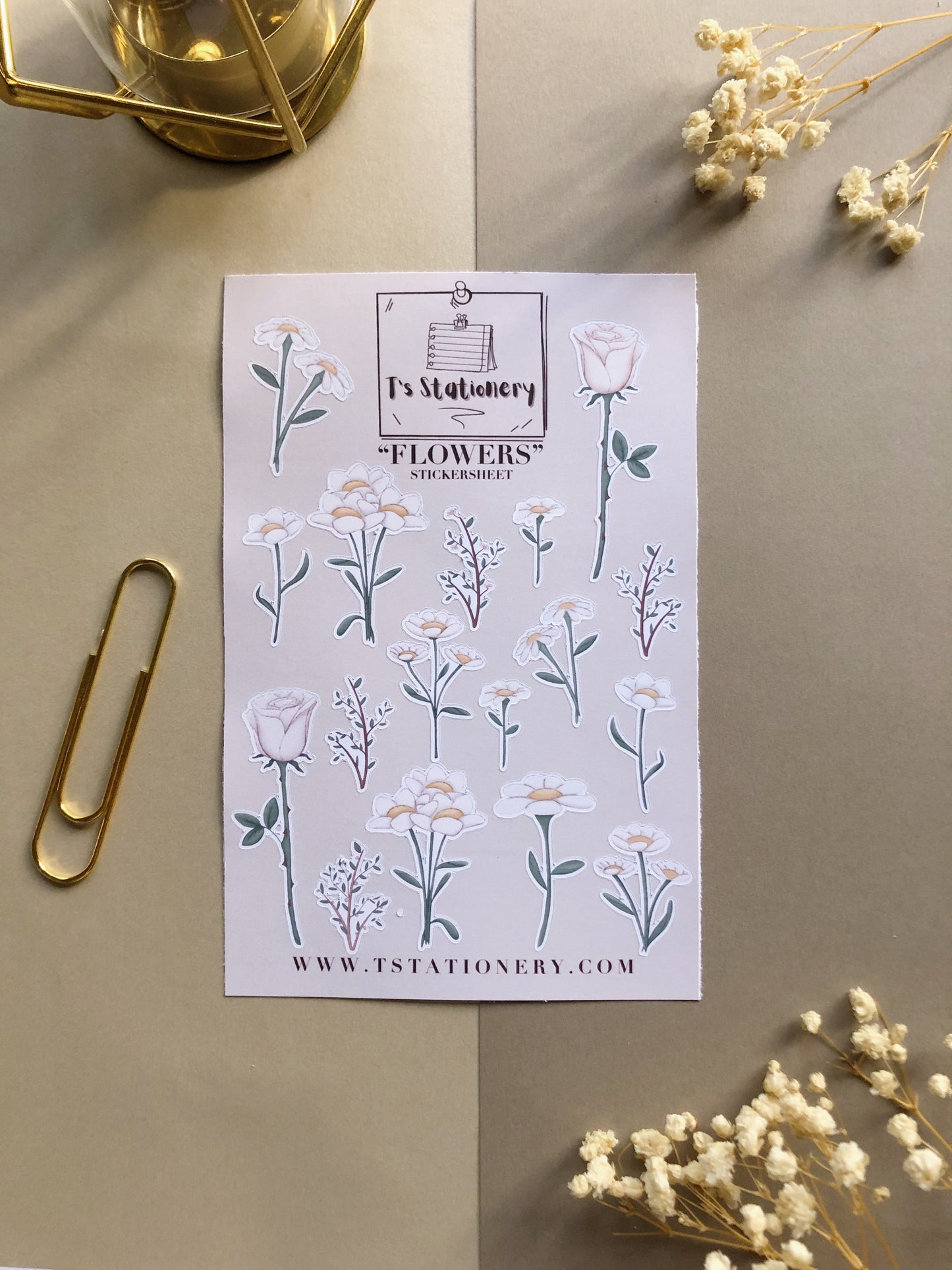 "Flowers"  Sticker Sheet