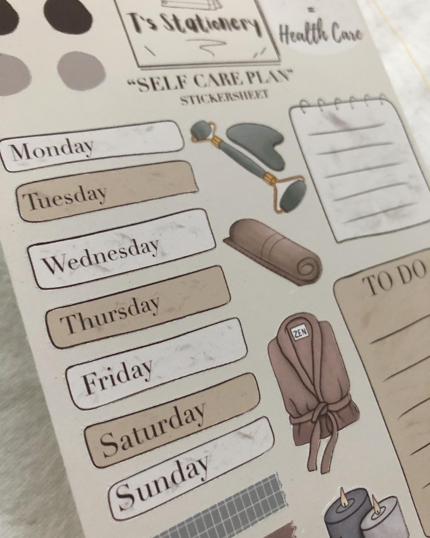 "Self Care Plan" Planner Stickers