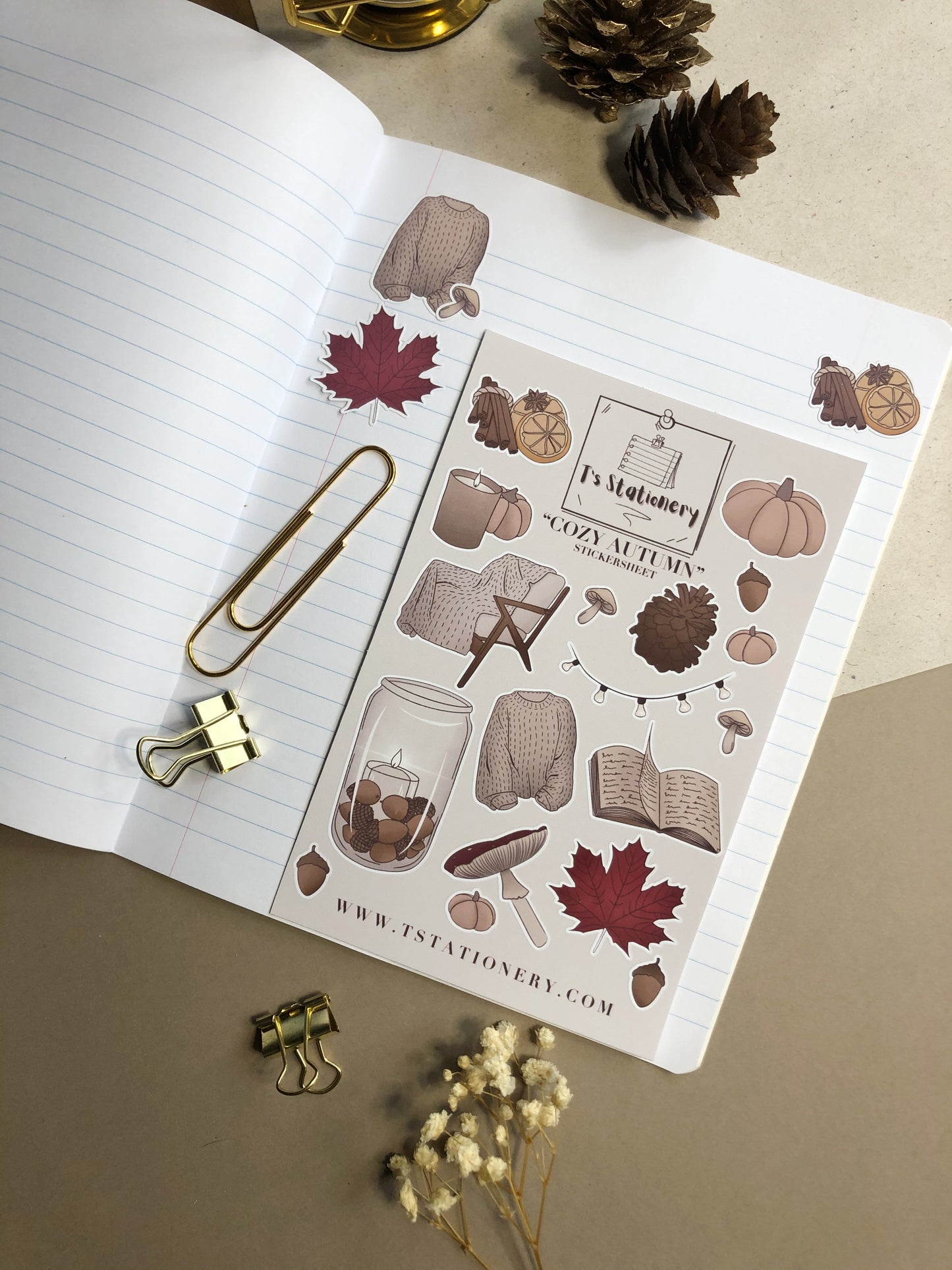 "Cozy Fall"  Sticker Sheet