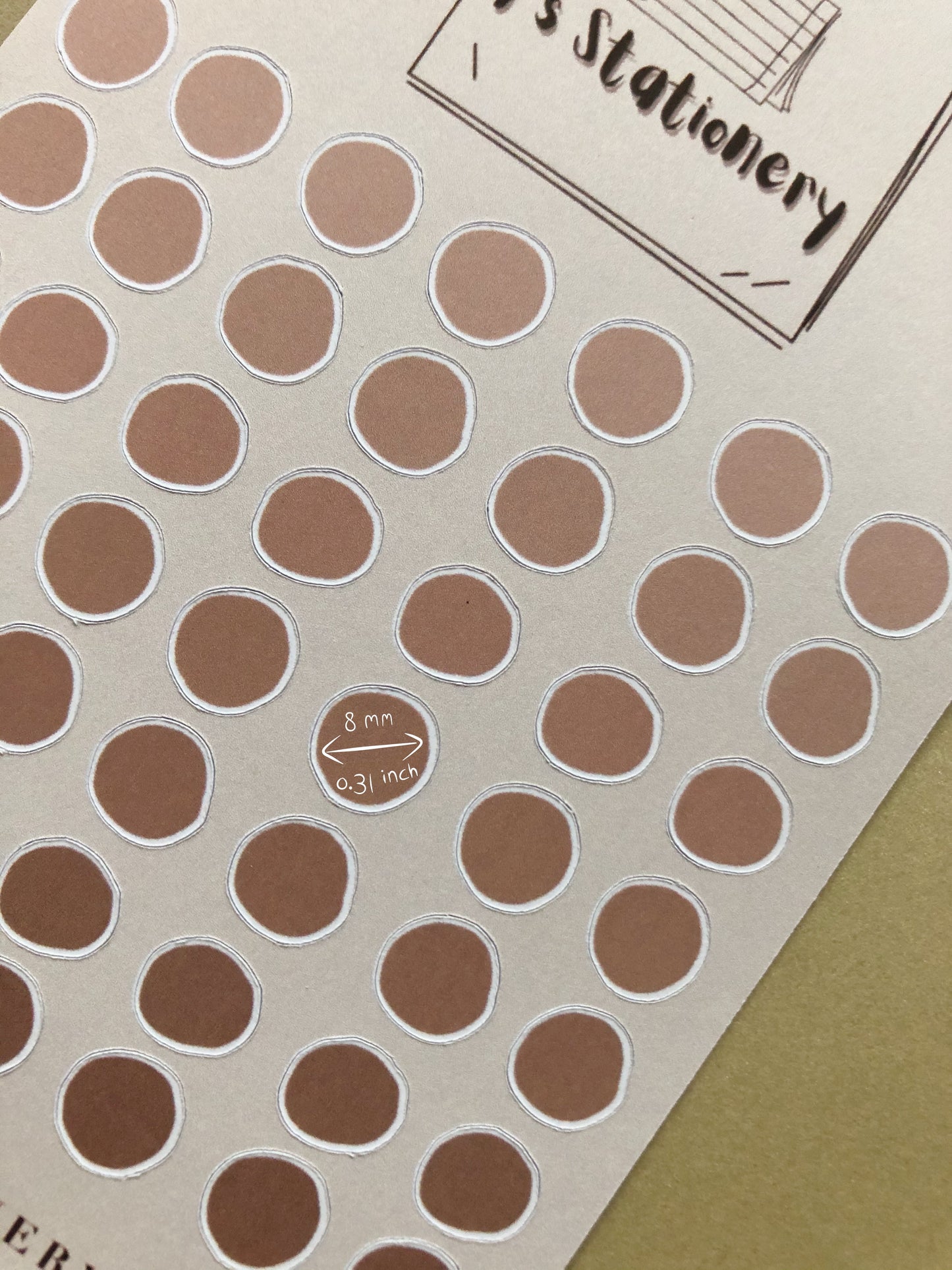 "Warm Beige Dots" Sticker Sheet