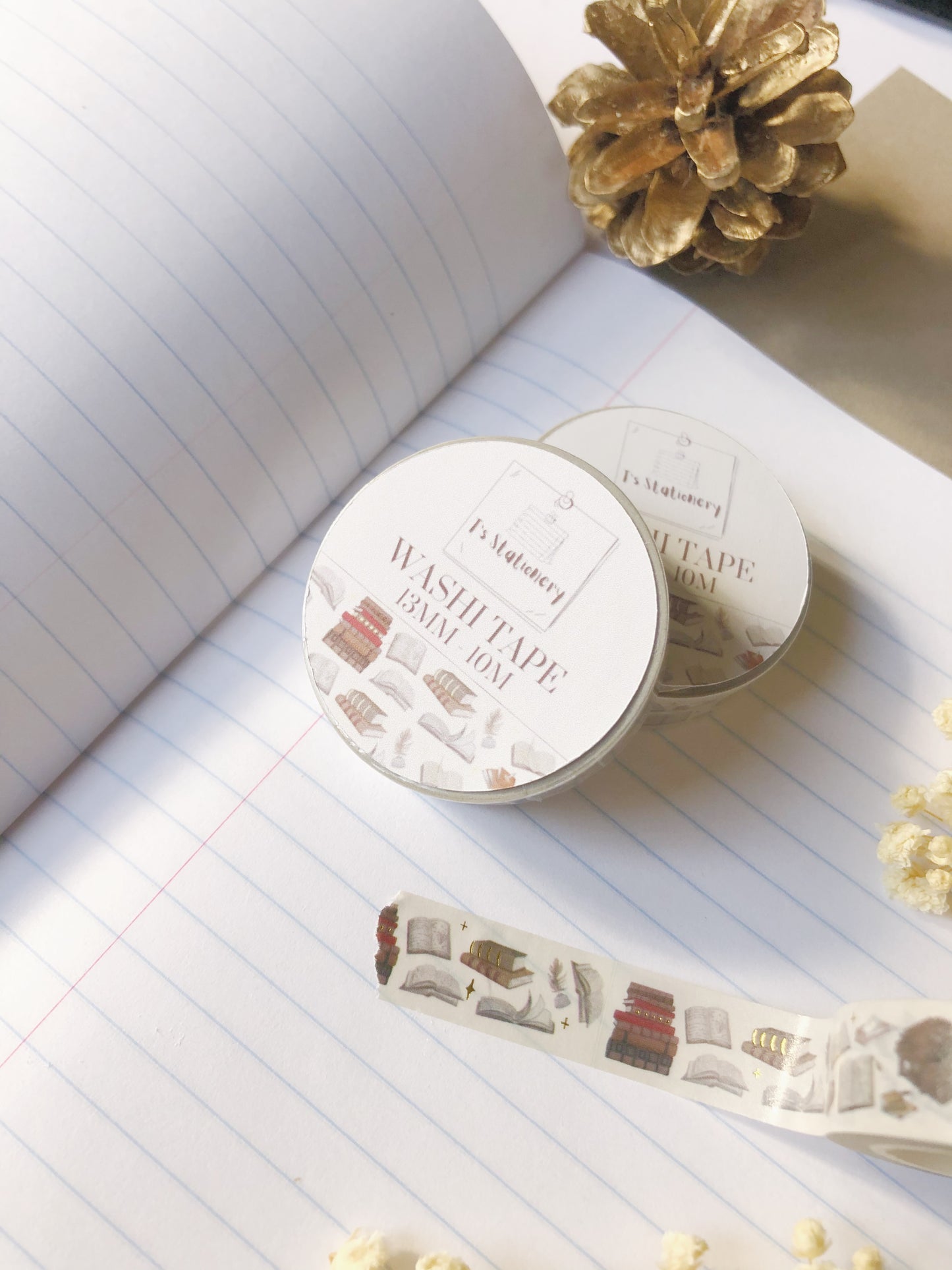 "Gold Foil Books" Washi Tape