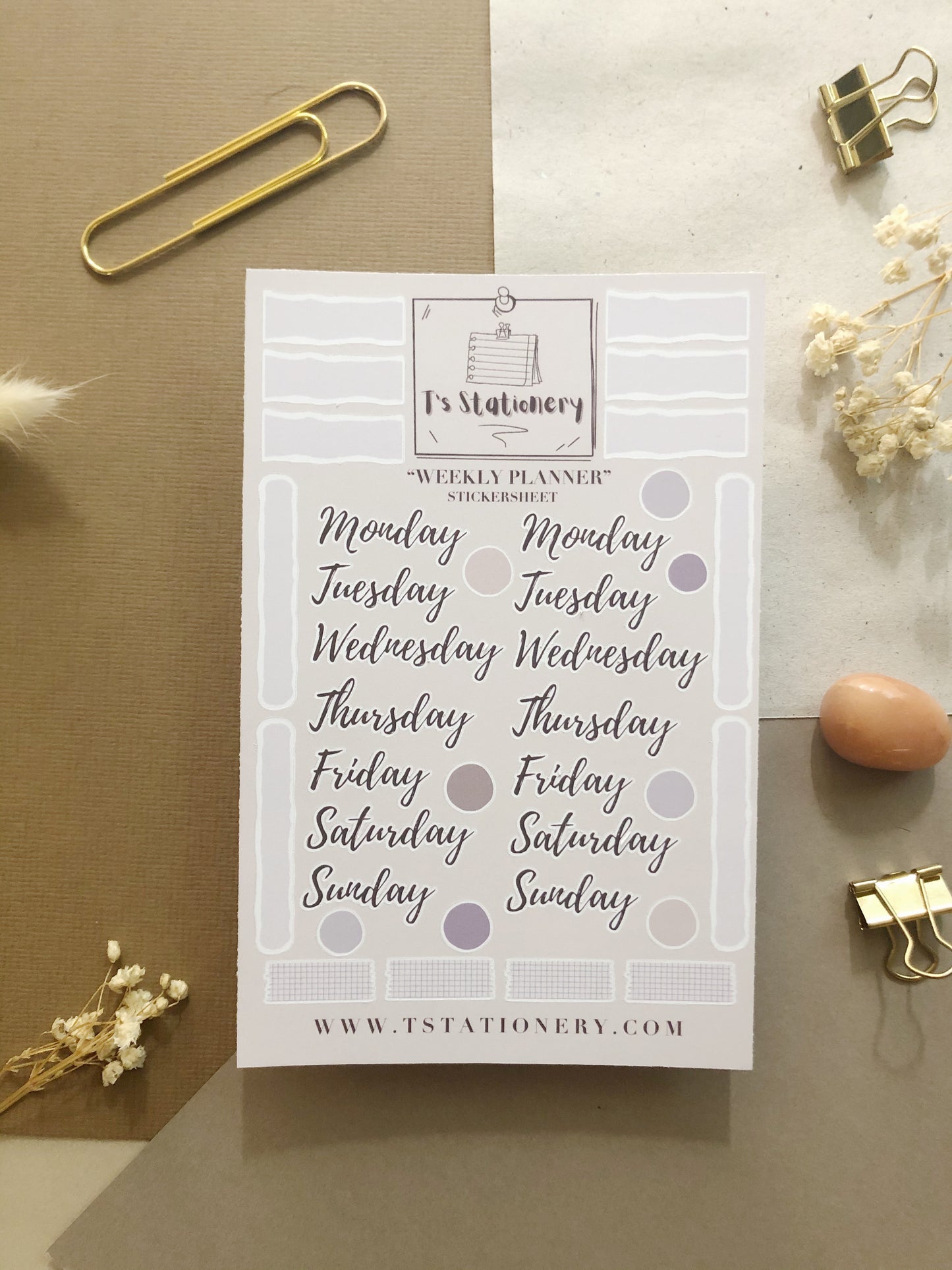 "Weekly Stickers" Sticker Sheet