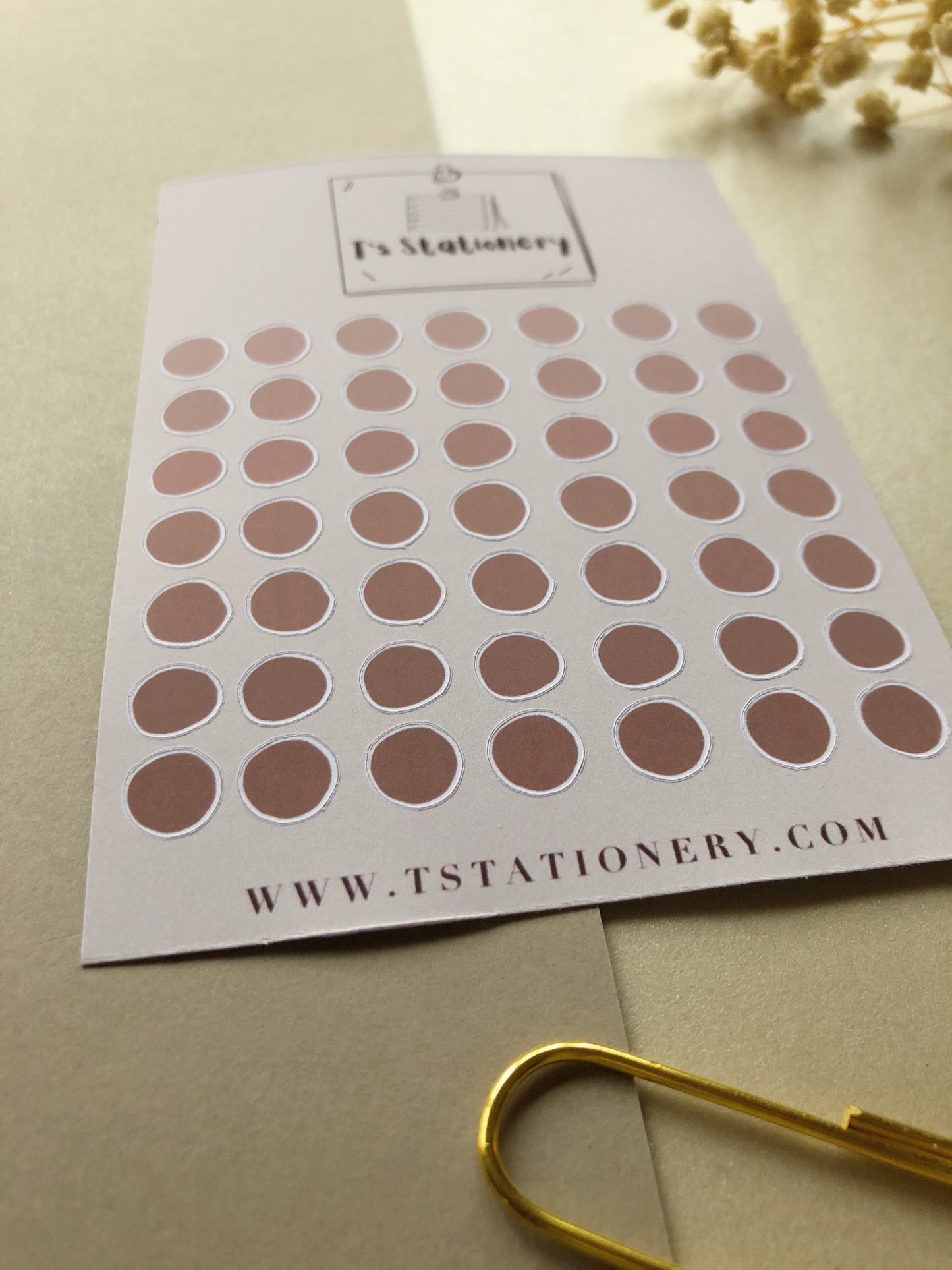 "Warm Beige Dots" Sticker Sheet