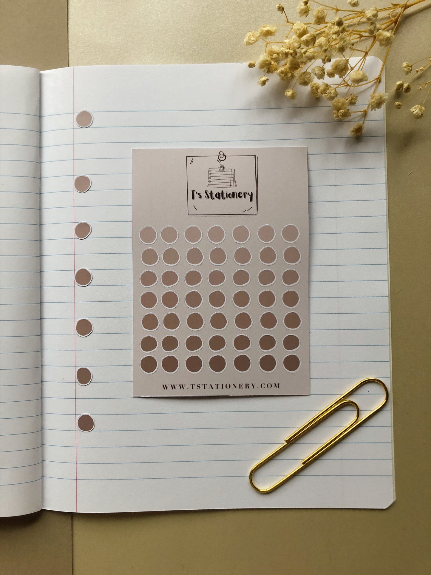 "Beige Dots" Sticker Sheet