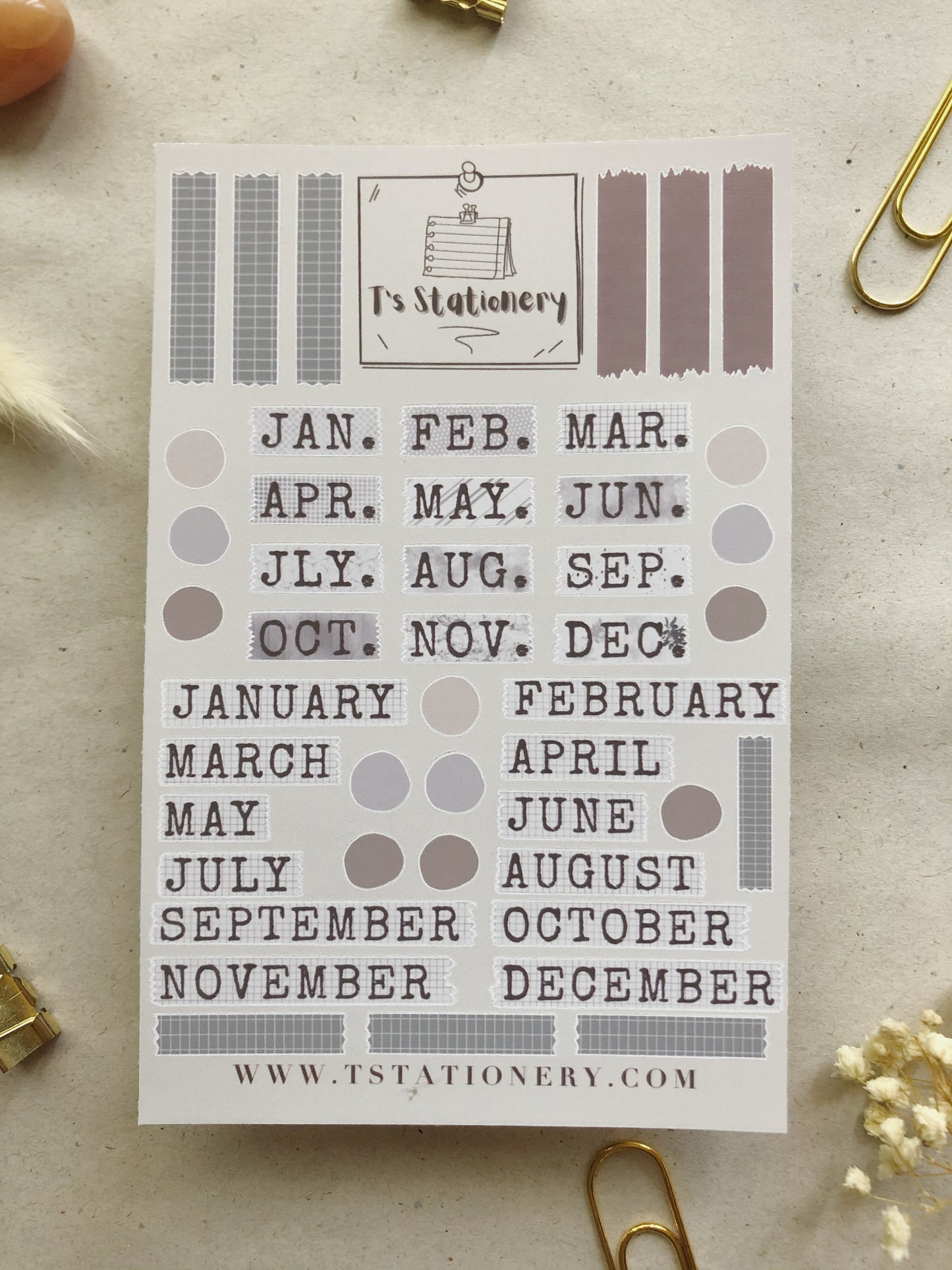 "Monthly Planner Kit 1" Sticker Sheet