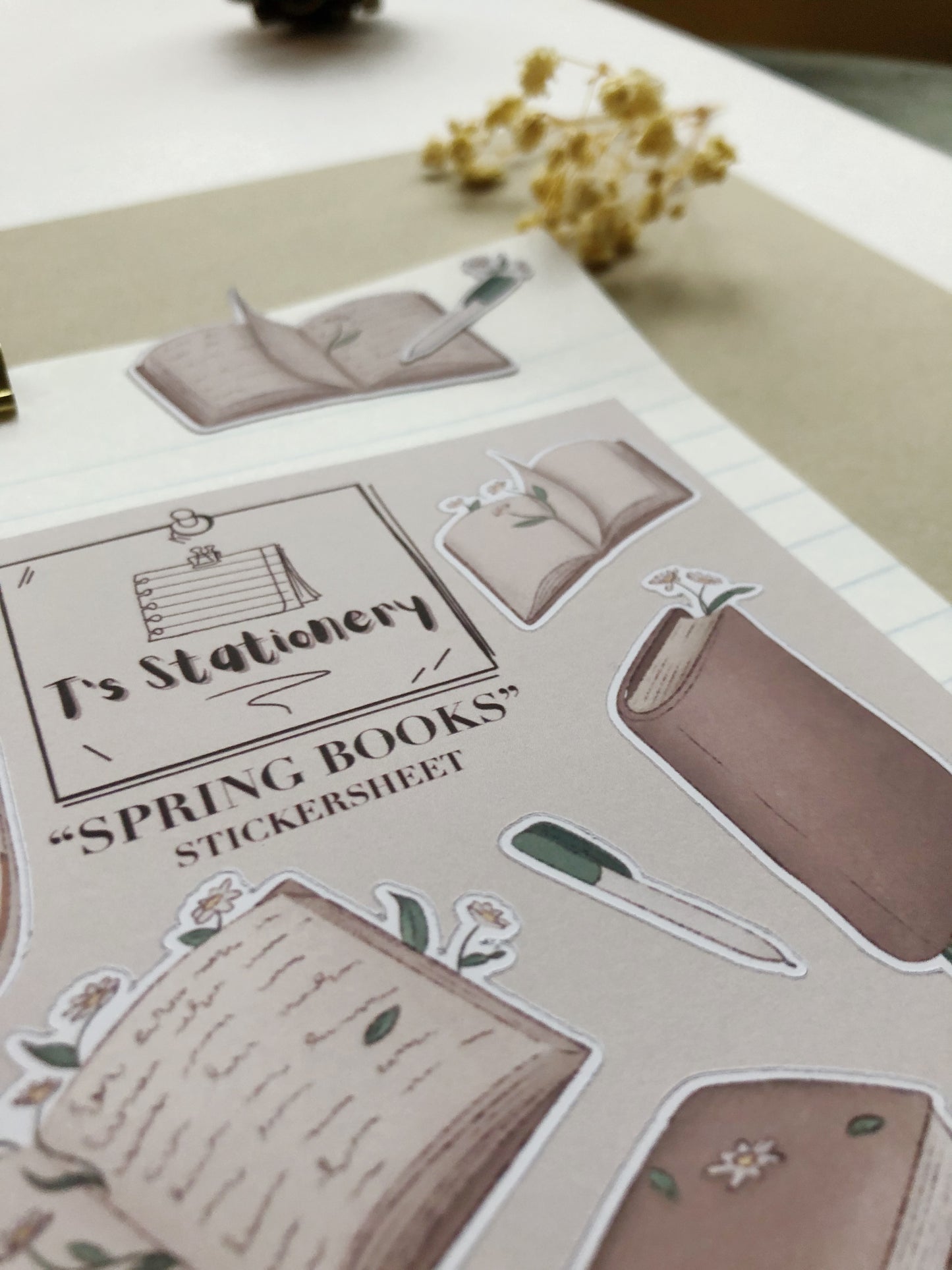 "Spring Books"  Sticker Sheet