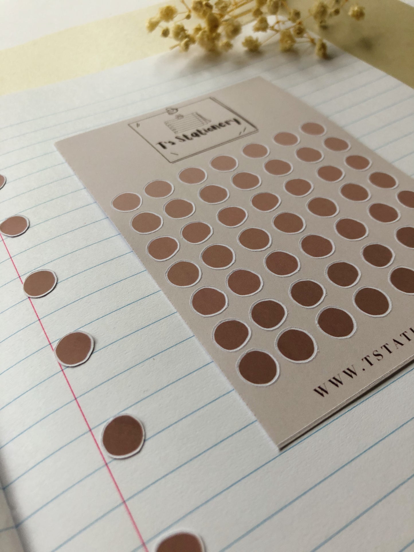 "Warm Beige Dots" Sticker Sheet
