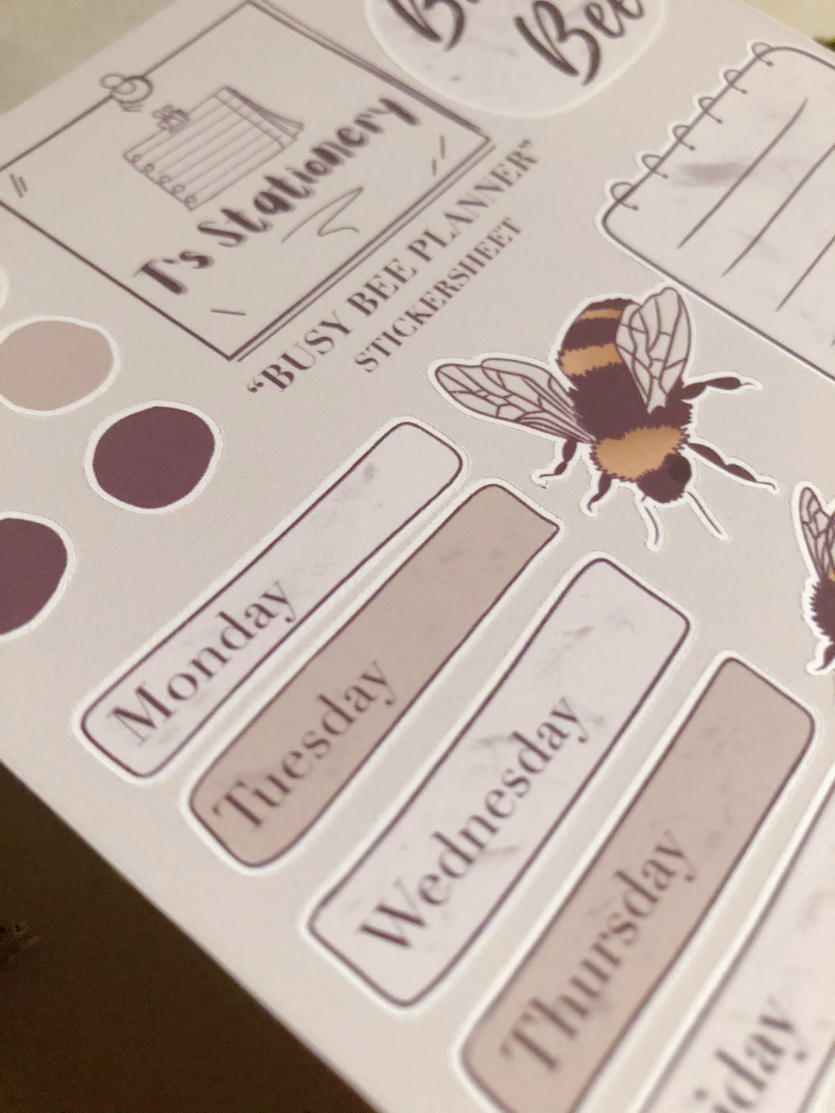 "Busy Bee Plans" Sticker Sheet