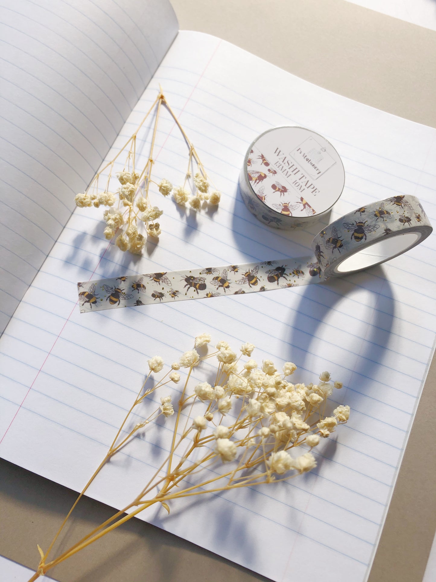 "Gold Foil Bees" Washi Tape