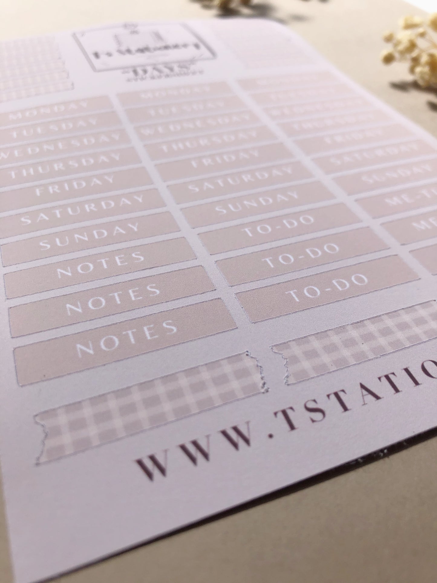 "Weekly Planner" Sticker Sheet