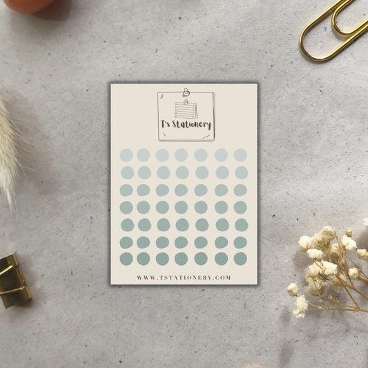 "Pastel Green Dots" Sticker Sheet