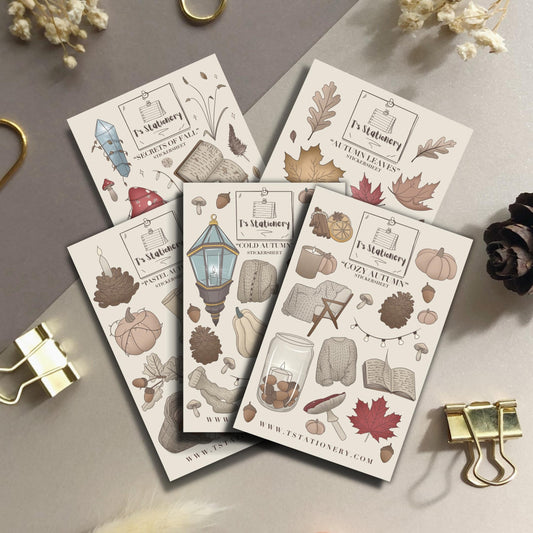 "Fall Set Of 5" Sticker Set