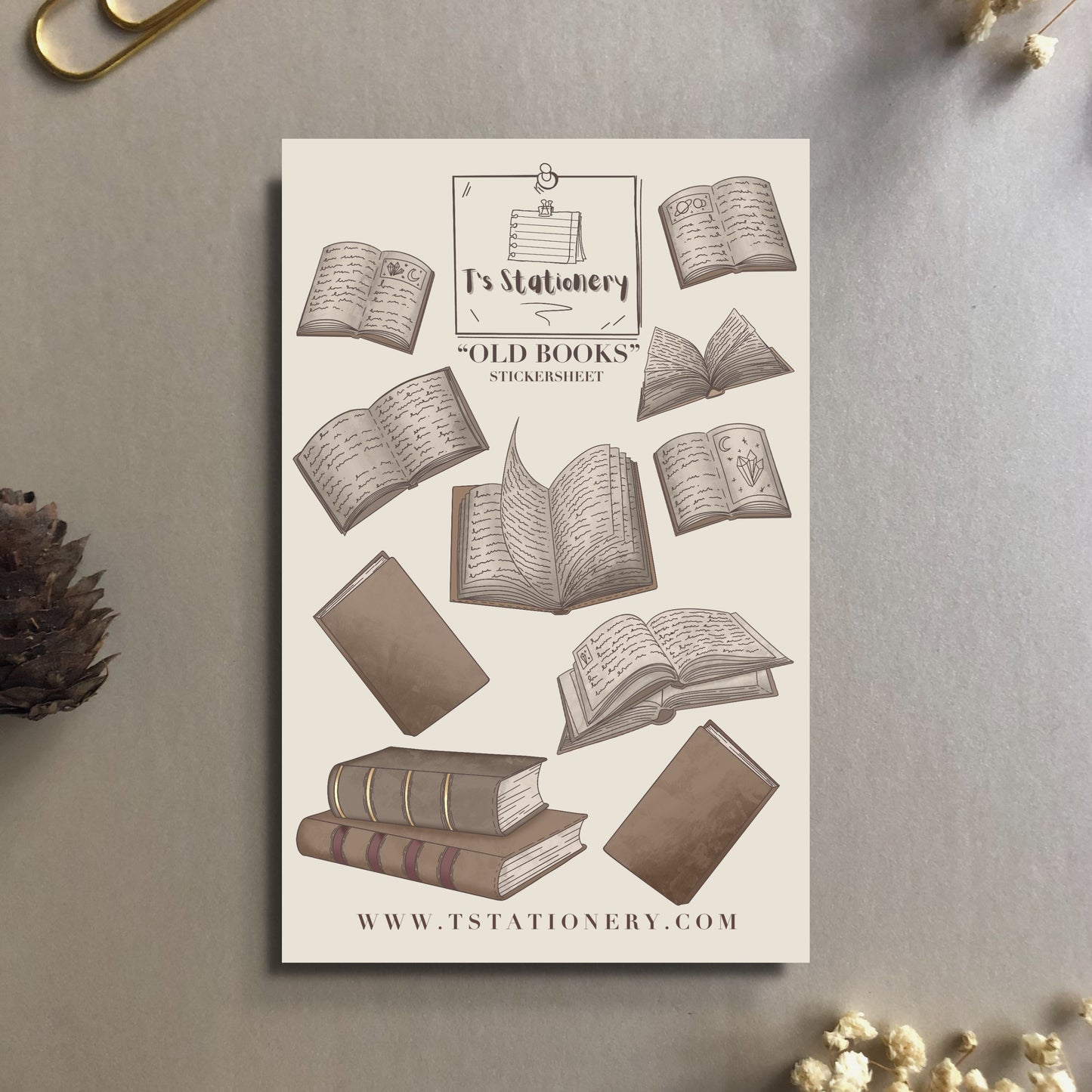 "Old Books" Sticker Sheet