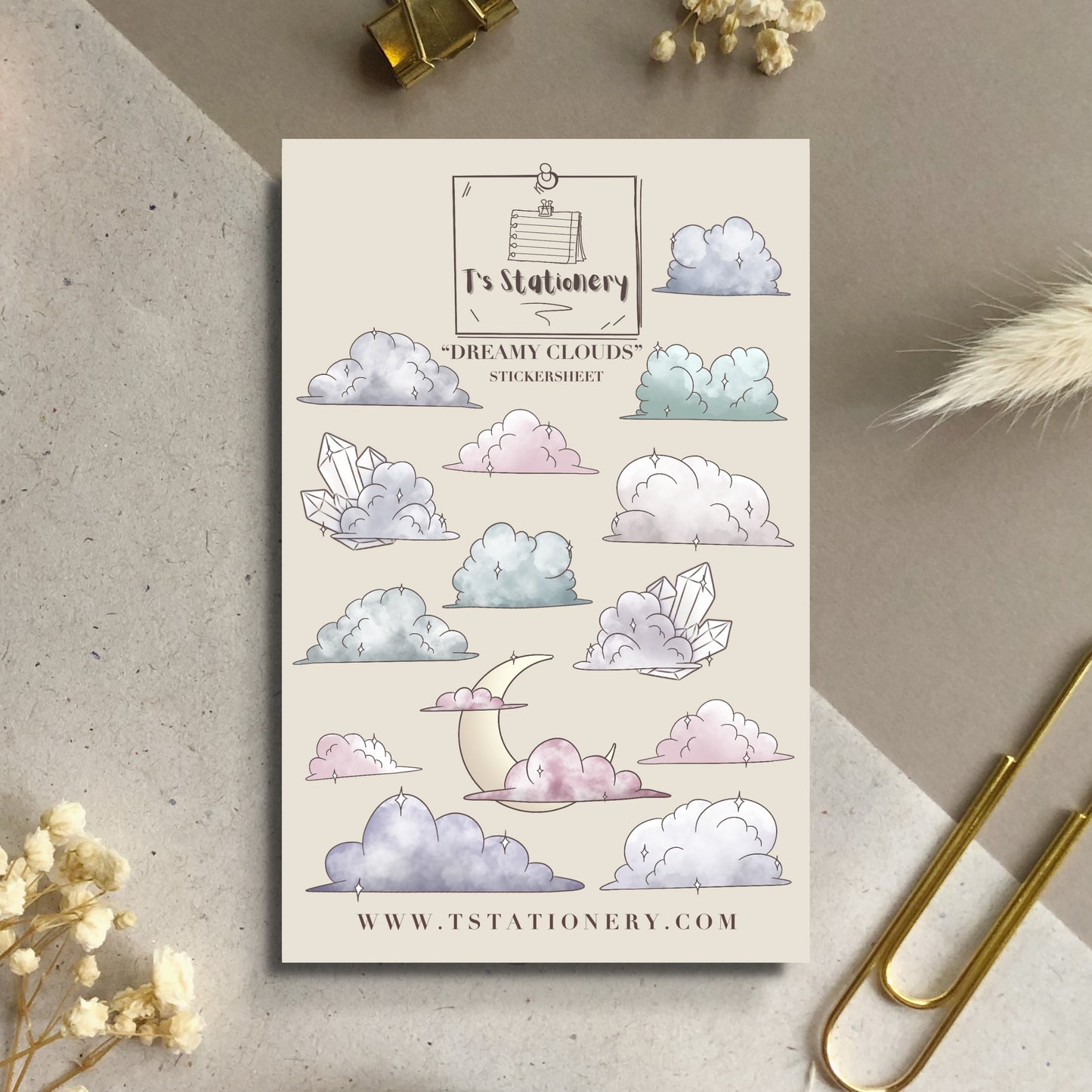 "Dreamy Clouds" Sticker Sheet
