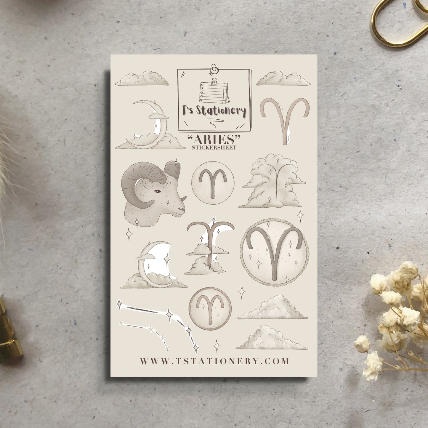 "Aries" Sticker Sheet
