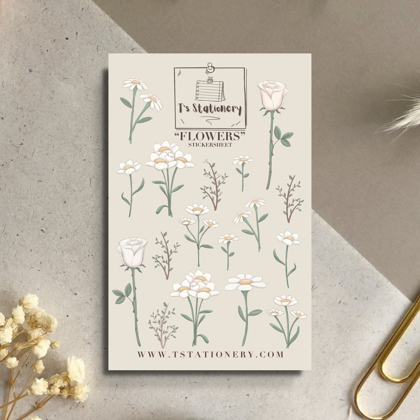 "Flowers"  Sticker Sheet