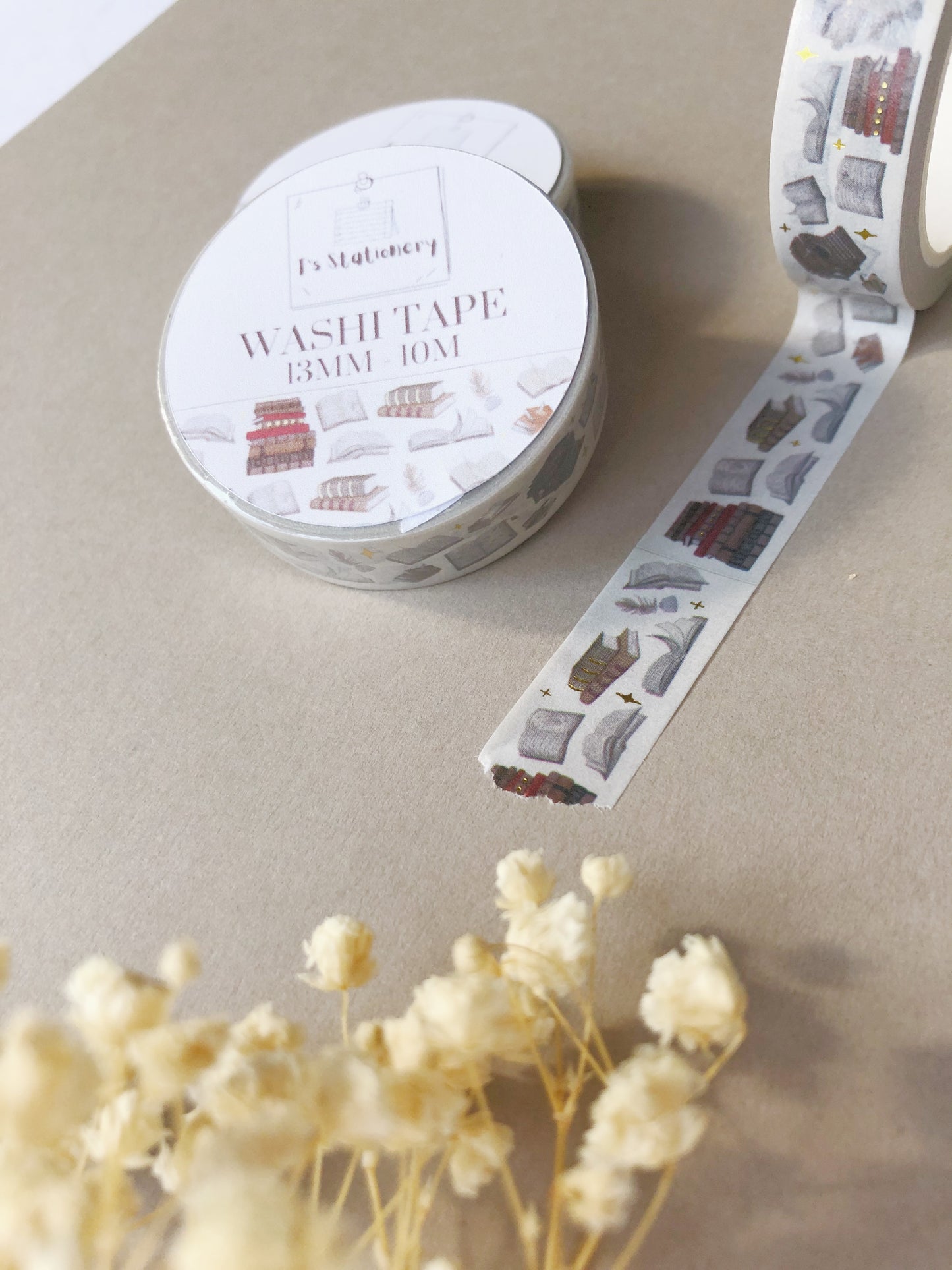 "Gold Foil Books" Washi Tape