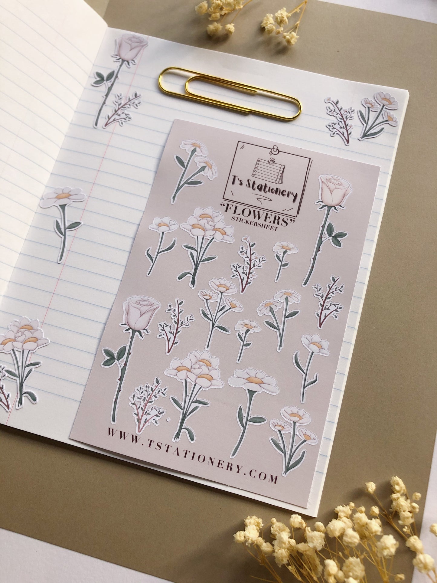"Flowers"  Sticker Sheet