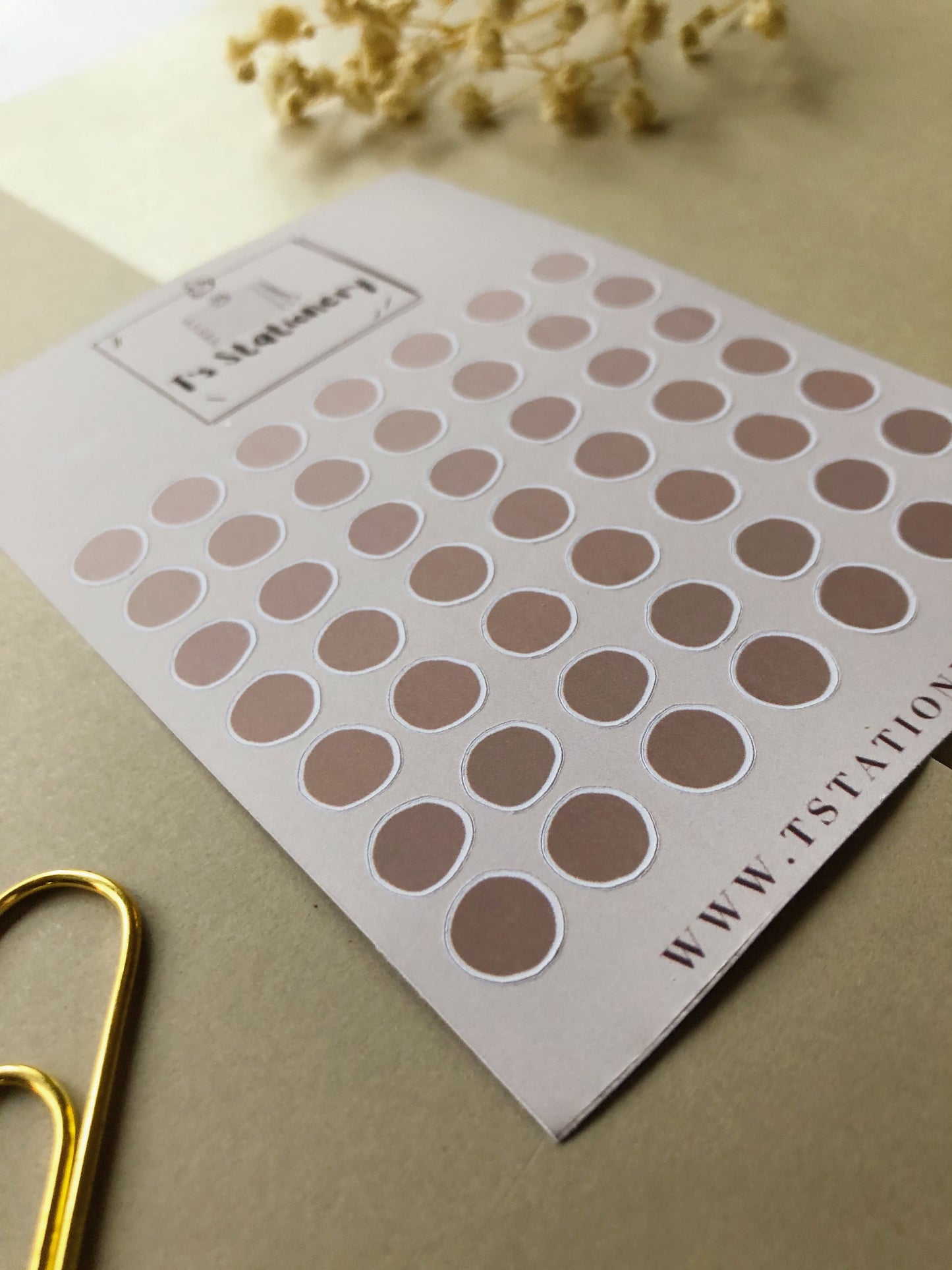 "Beige Dots" Sticker Sheet