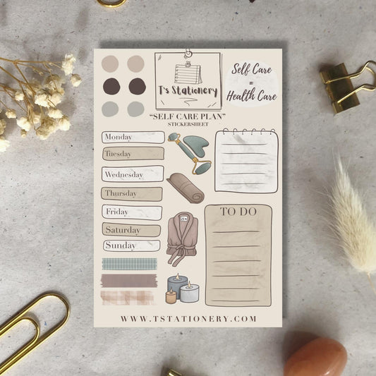 "Self Care Plan" Planner Stickers