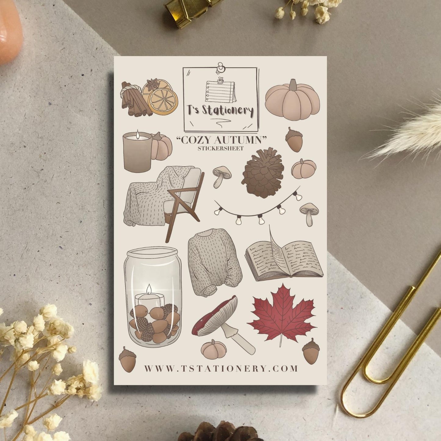 "Cozy Fall"  Sticker Sheet