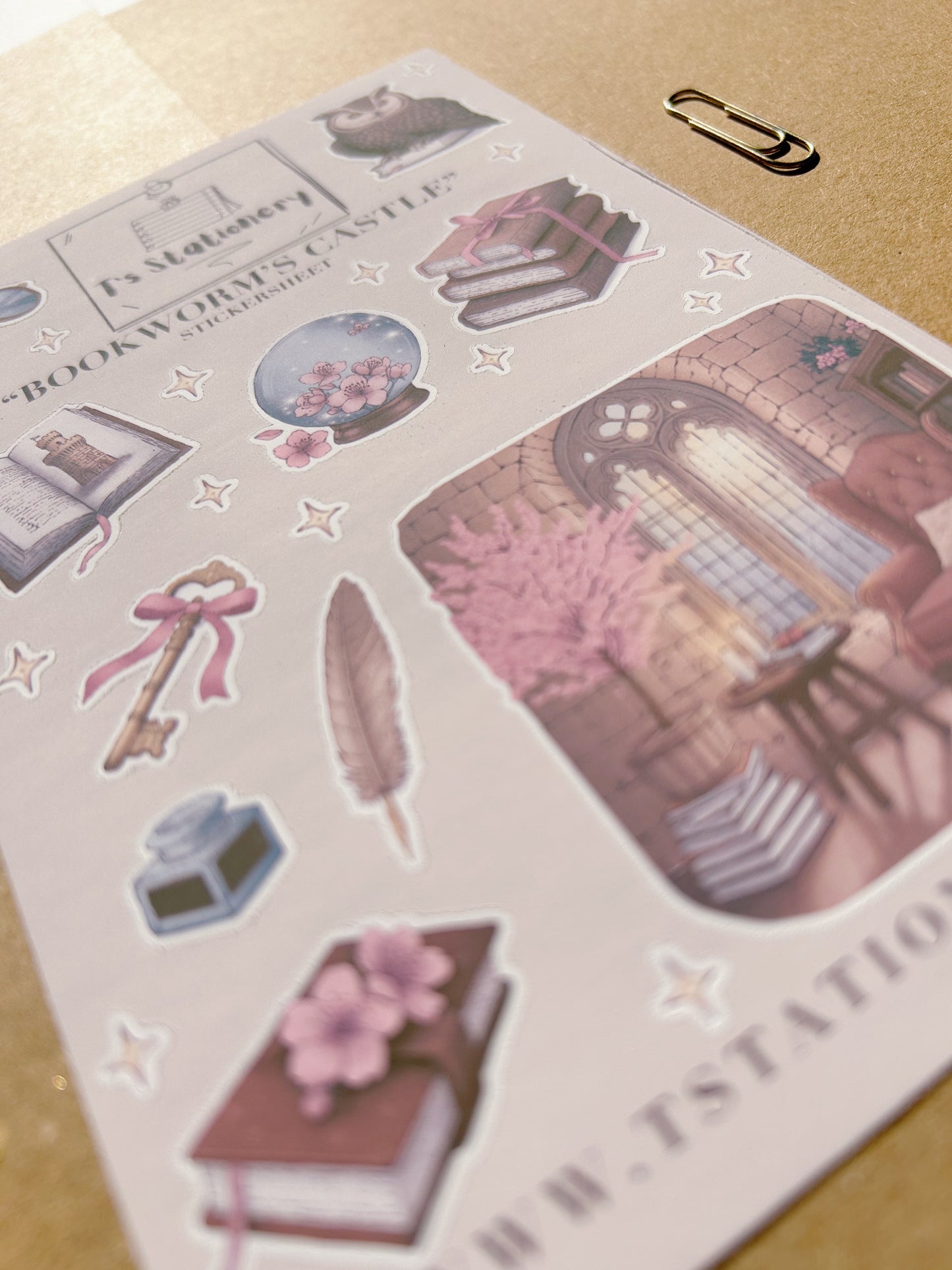 "Bookworm's Castle"  Sticker Sheet