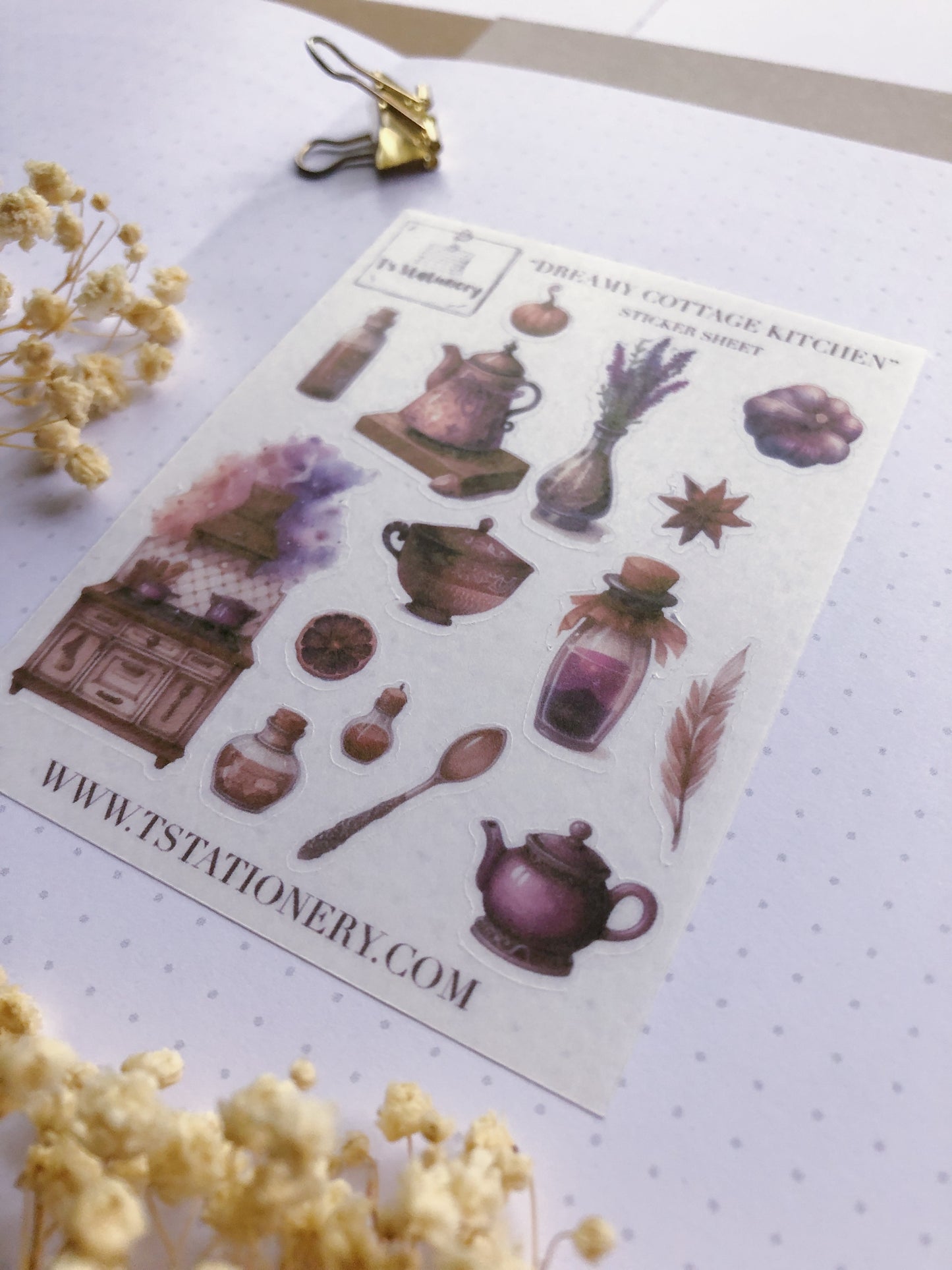 "Dreamy Cottage Kitchen" Washi Sticker Sheet