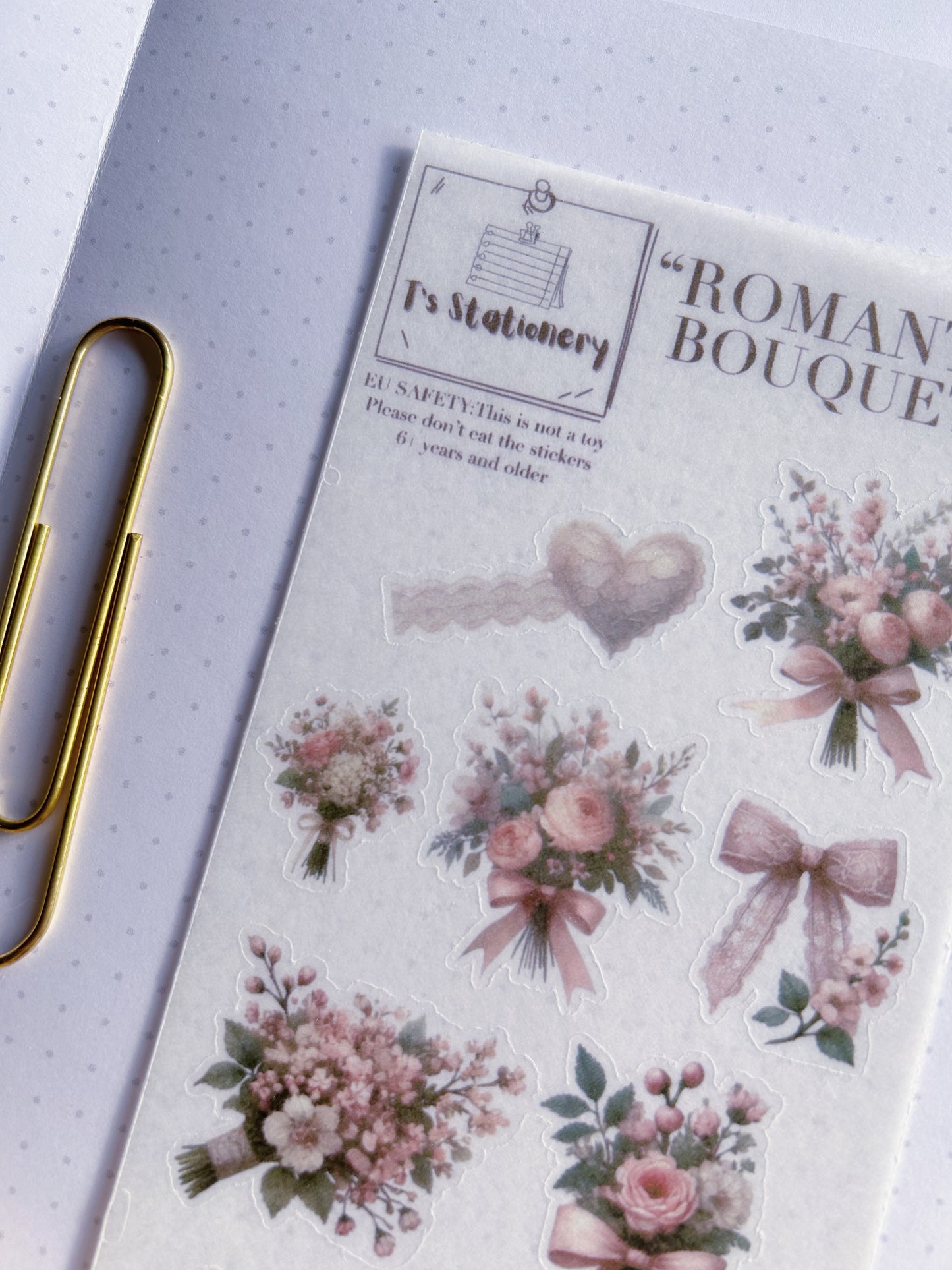 "Romantic Bouquets"  Washi Sticker Sheet