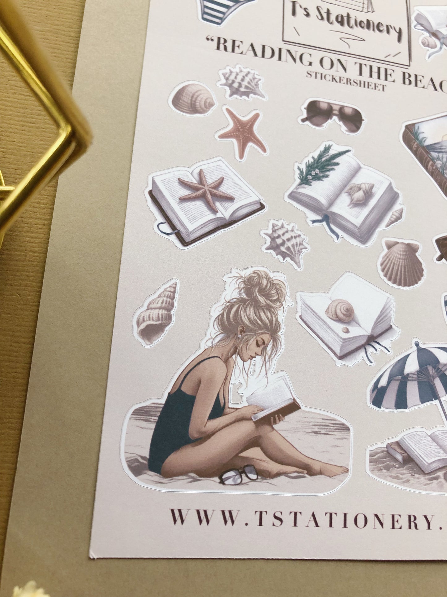 “Reading On The Beach" Sticker Sheet