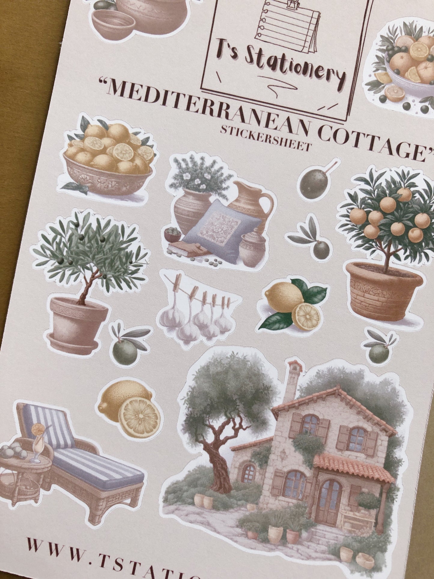 "Mediterranean Cottage" Sticker Sheet