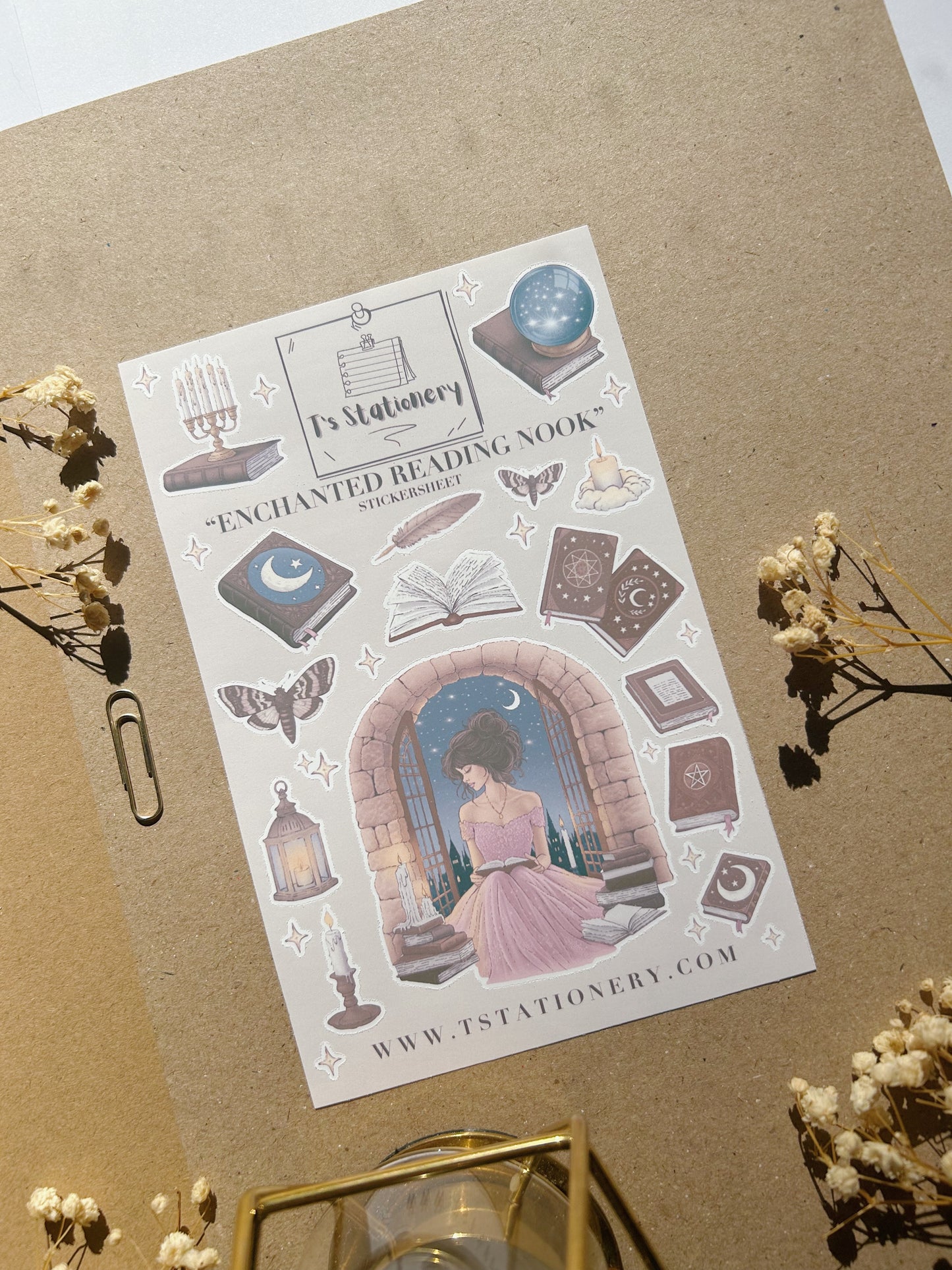 "Enchanted Reading Nook"  Sticker Sheet