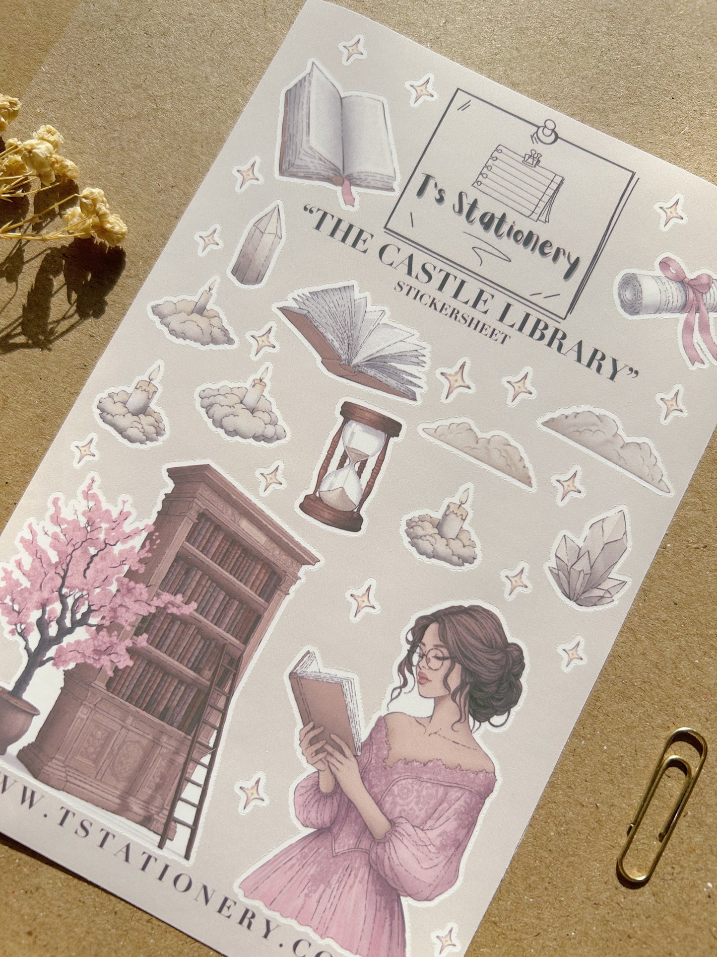 "The Castle Library"  Sticker Sheet
