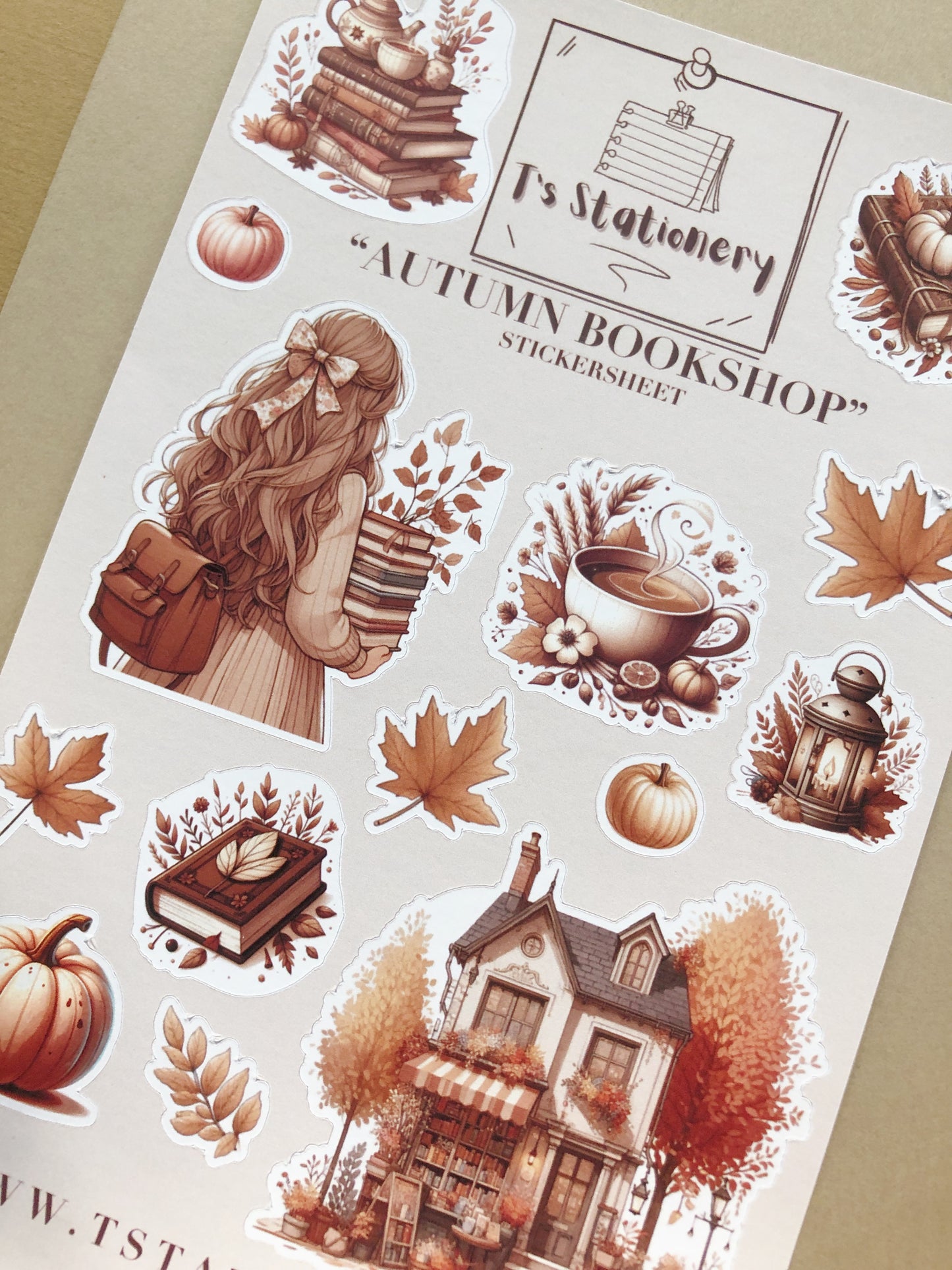 "Autumn Bookshop" Sticker Sheet